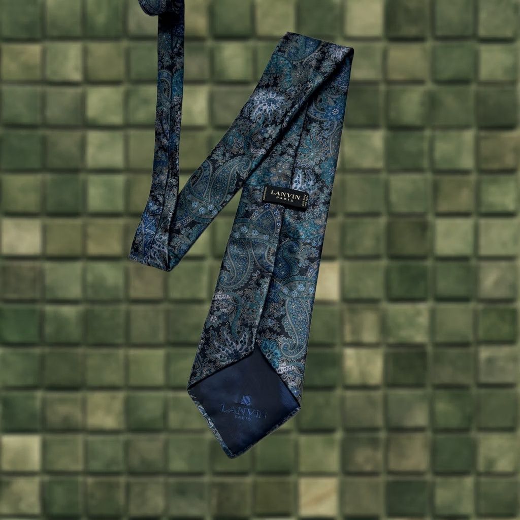 Lanvin VINTAGE Lanvin Paris 100% Silk Cravatte Tie Men Blue Size ONE SIZE - 1 Thumbnail