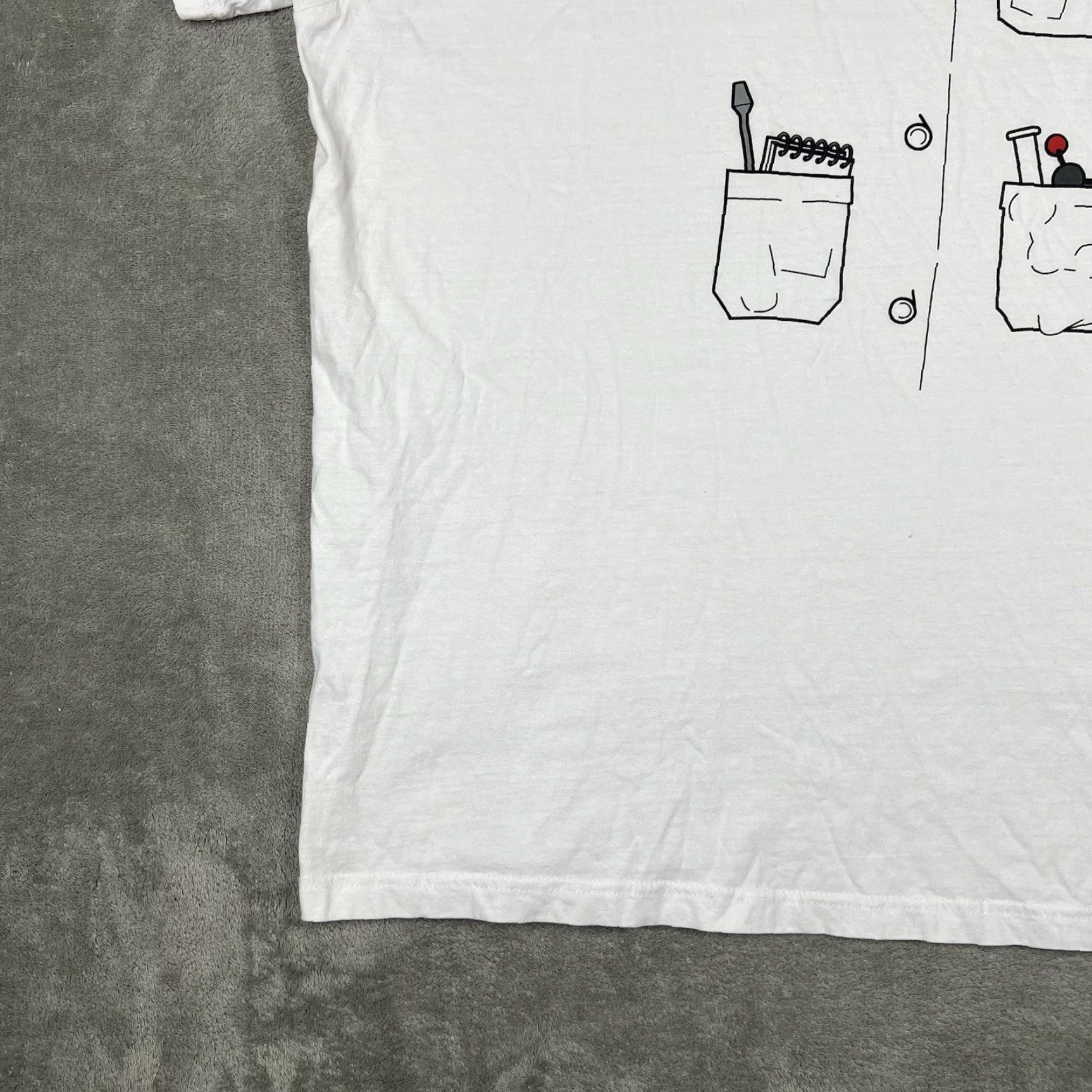 Vintage VSauce Mens T-Shirt 3XL White Cotton Graphic Print Coat Scientist Logo Crew Neck Short Sleeve Shirt Regular Fit Size US XXL / EU 58 / 5 - 3 Thumbnail