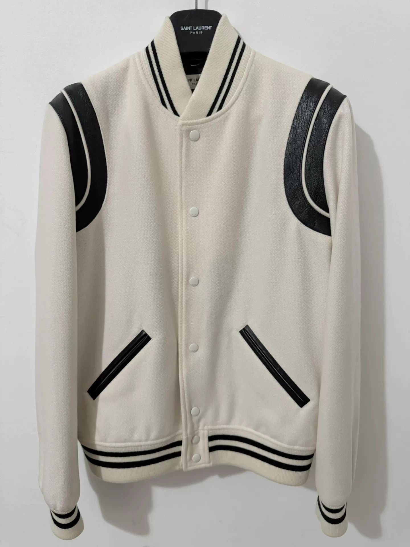 Saint Laurent Paris Saint Laurent Wool and Leather Jacket Size US M / EU 48-50 / 2 - 1 Thumbnail
