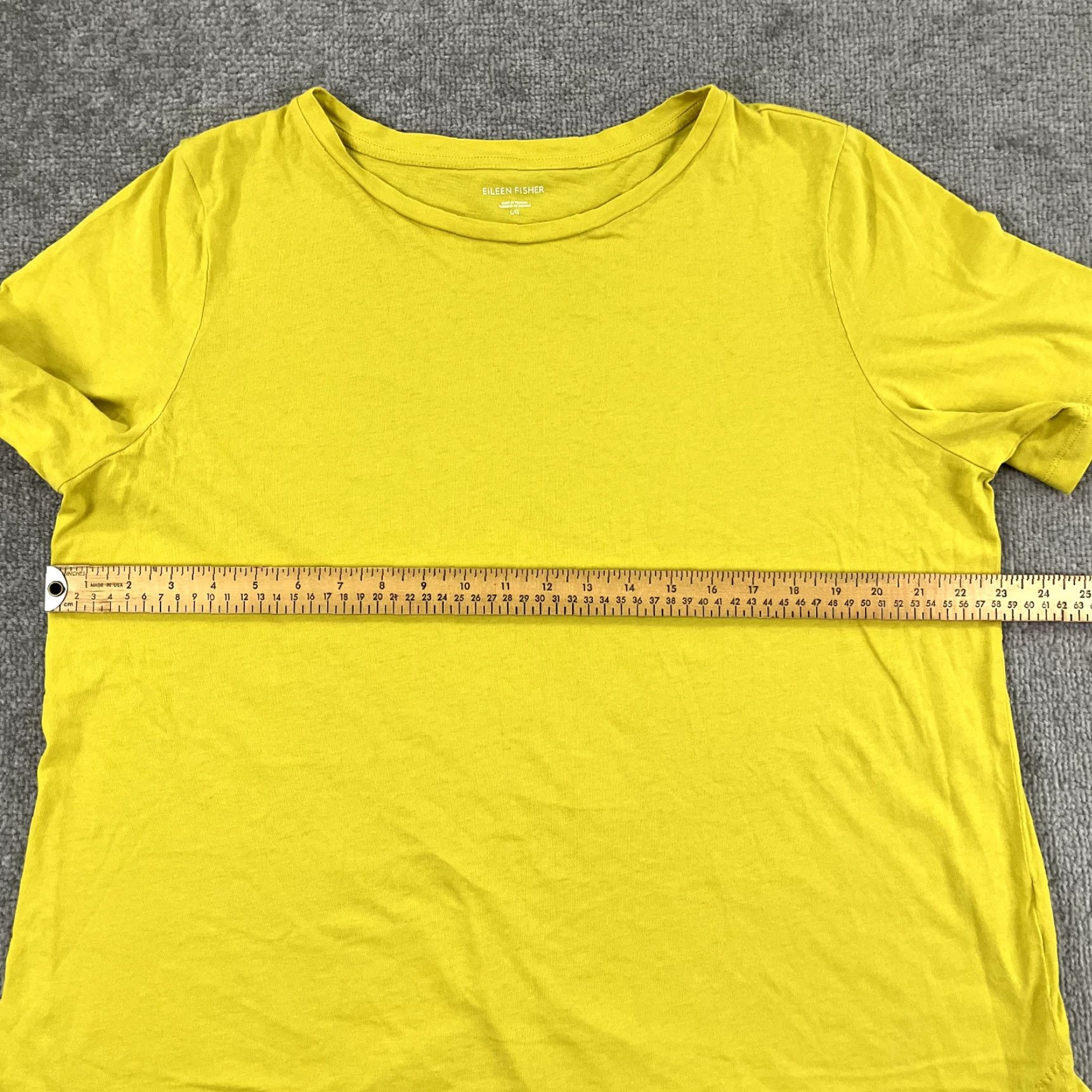 Eileen Fisher EILEEN FISHER Shirt Womens Large Yellow Organic Cotton Half Sleeve Pullover Top Size L / US 10 / IT 46 - 5 Thumbnail