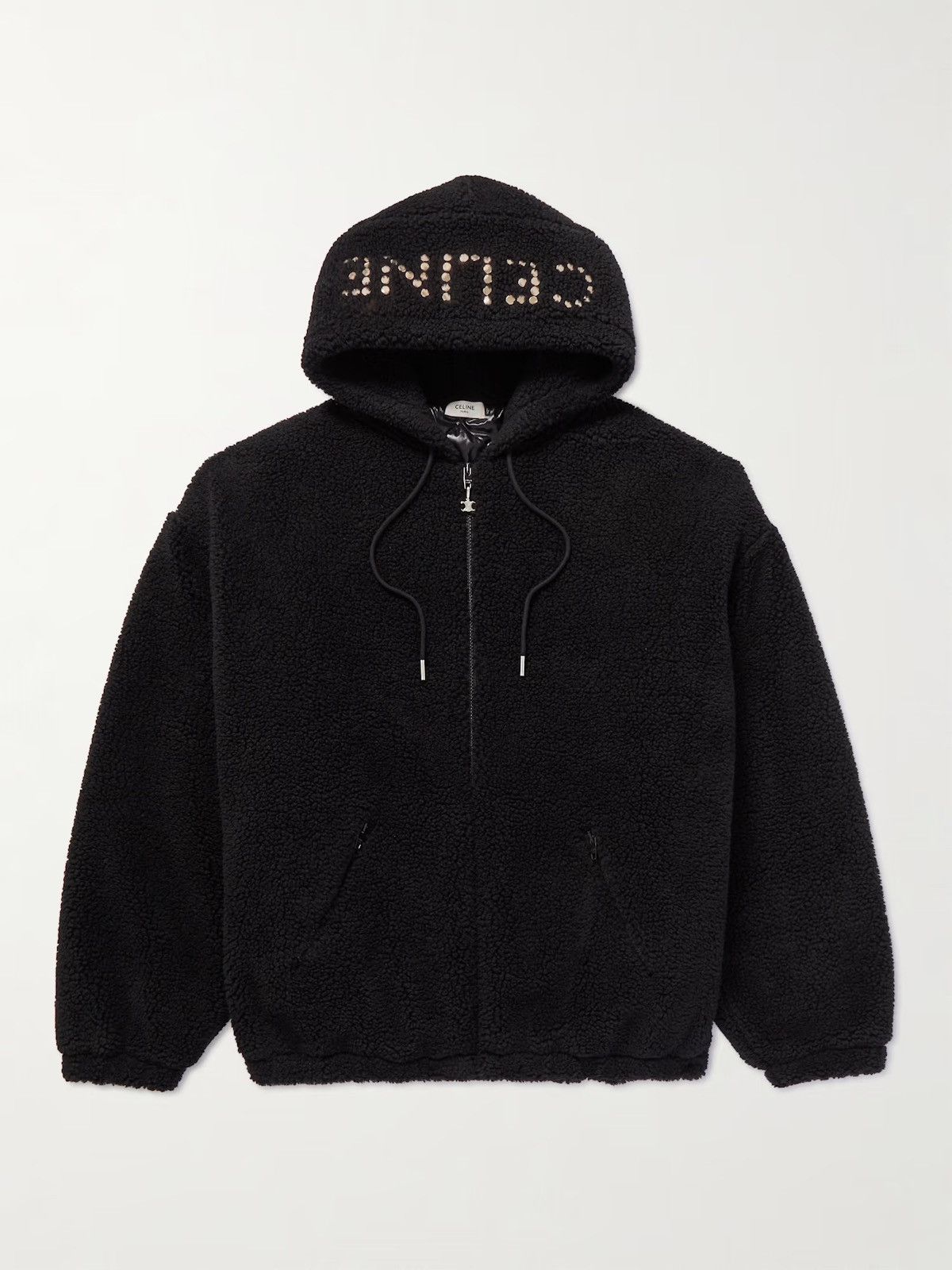 Celine Celine Homme Logo Embellished Fleece Hoodie Size US XL / EU 56 / 4 - 1 Thumbnail