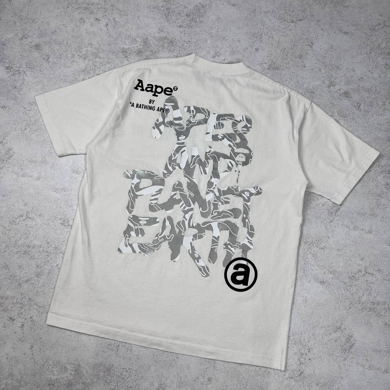 Aape AAPE By A Bathing Ape White Large Logo Skull Graphic Tee Size US L / EU 52-54 / 3 - 9 Thumbnail