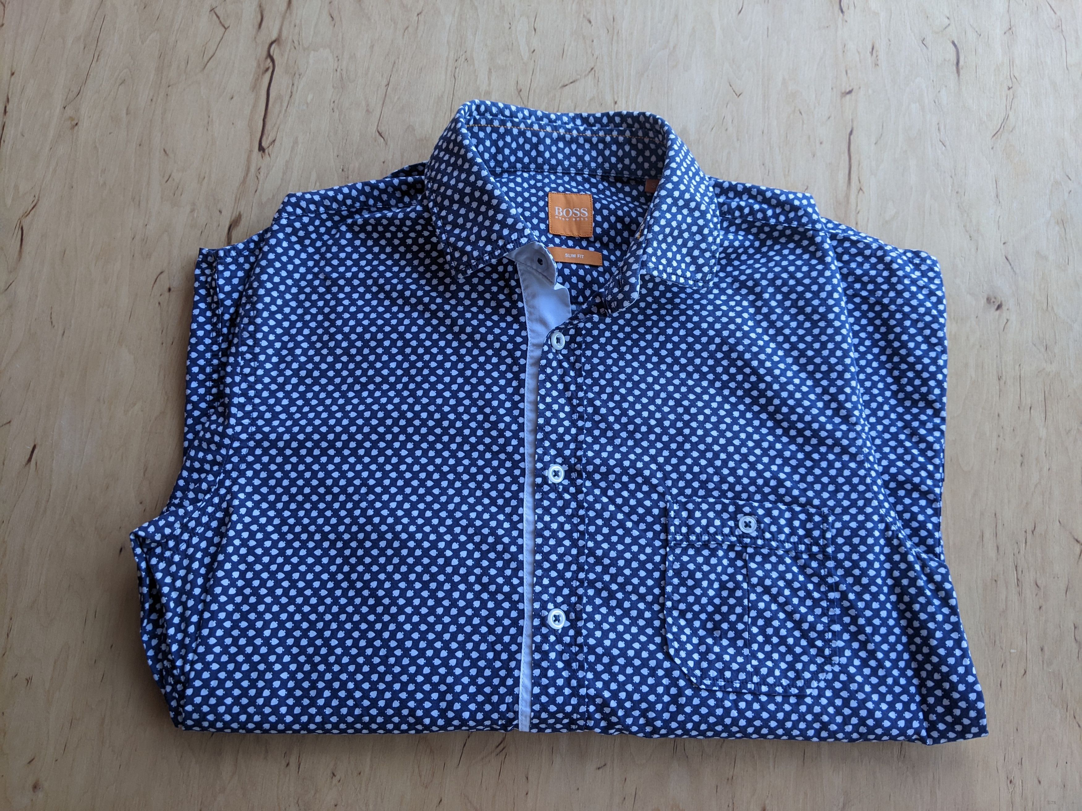 Hugo Boss × Vintage Hugo Boss Orange EslimE Vintage Shirt Printed Monogram Size US S / EU 44-46 / 1 - 4 Thumbnail