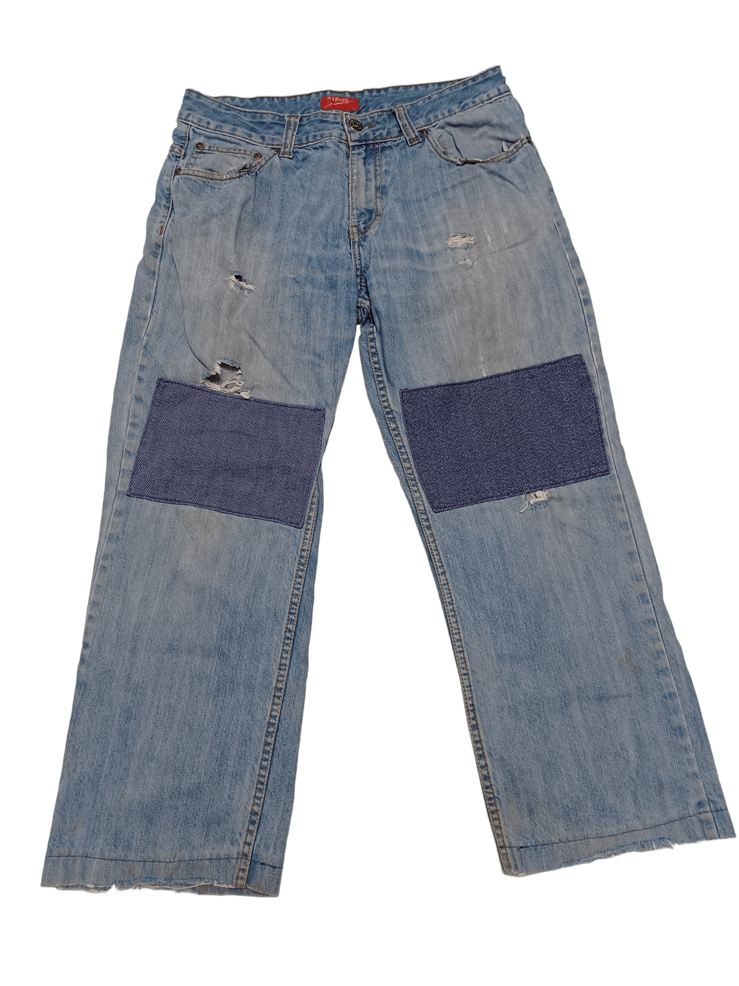 Japanese Brand TOTAL DISTRESSED VINTAGE FADED WIDELEG JEANS VINTAGE Size US 32 / EU 48 - 1 Thumbnail