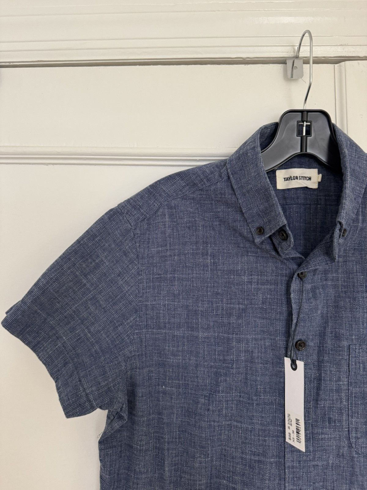 Taylor Stitch Taylor Stitch Short Sleeve Jack Navy Slub Glen Plaid XS Size US XS / EU 42 / 0 - 4 Thumbnail