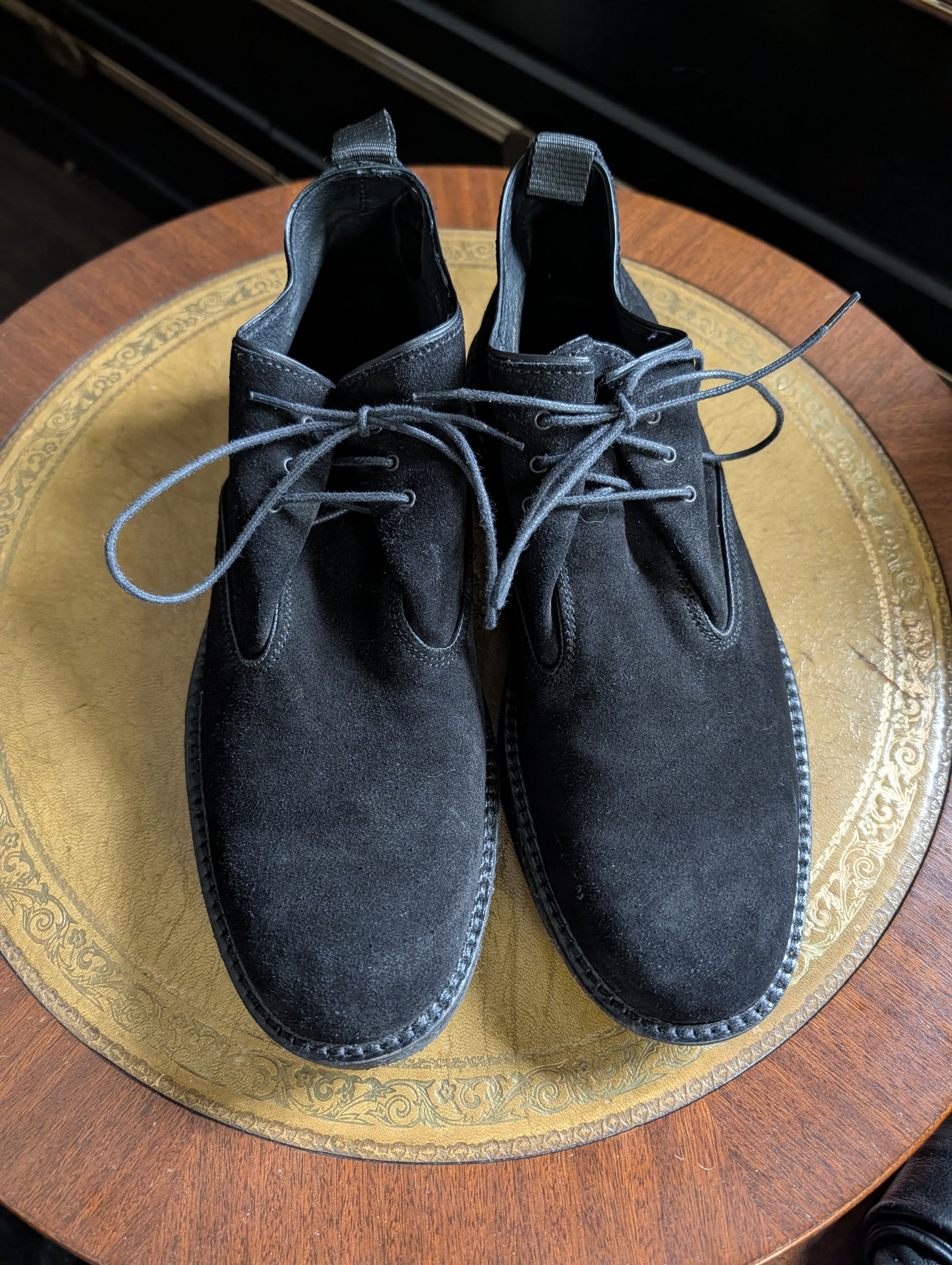Italia Independent SOLDINI Black Suede Folding Top Chukka / Derby / Creeper Size US 8 / EU 41 - 2 Thumbnail