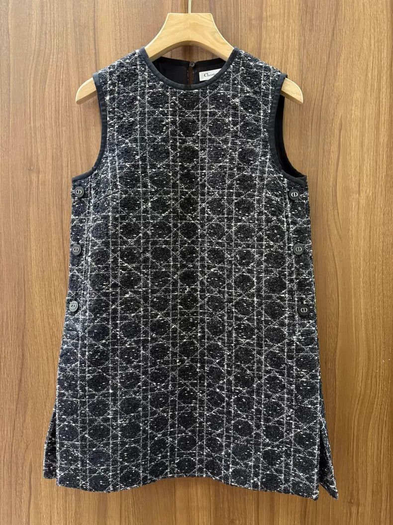 Dior Dior 2024 Early Autumn Series Rattan plaid knitted dress Size XS / US 0-2 / IT 36-38 - 1 Thumbnail