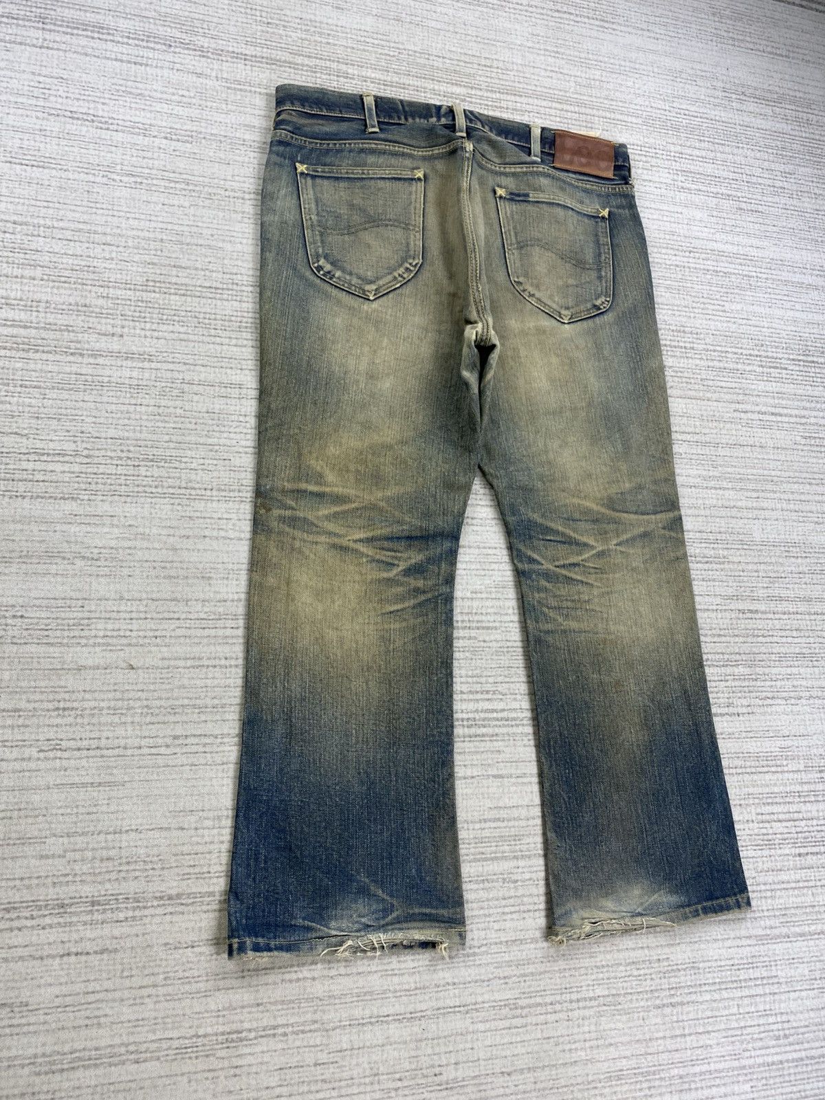 Lee × Vintage Vintage 90s Lee Japan Mud Wash Bootcut Distressed Denim Pant Size US 37 - 5 Thumbnail