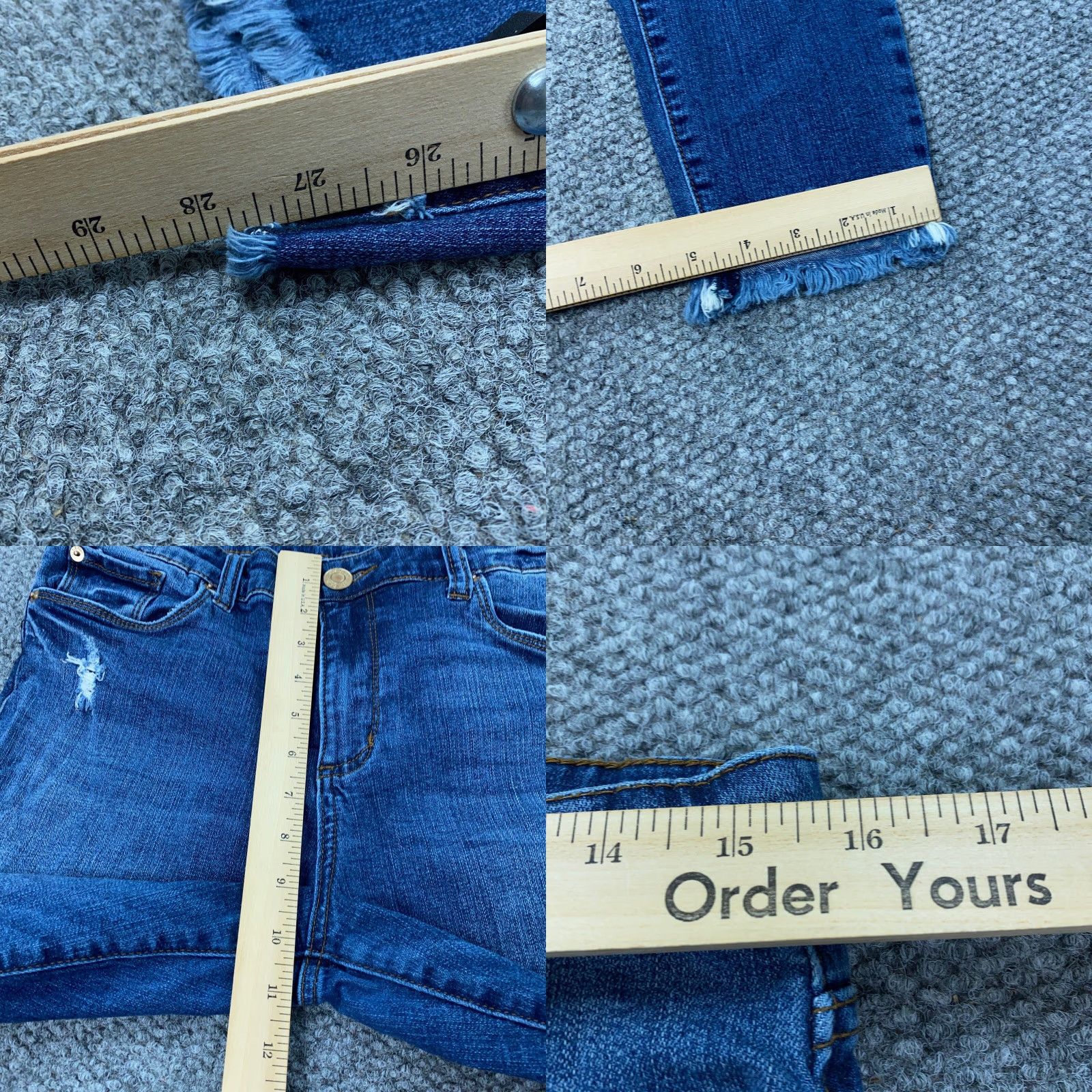 Vintage STS Blue Jeans Women's Skinny Denim Distressed Stretch 27.5" Inseam Size 30 Blue 5-Pocket Mid Rise Womens Size 31" - 8 Thumbnail