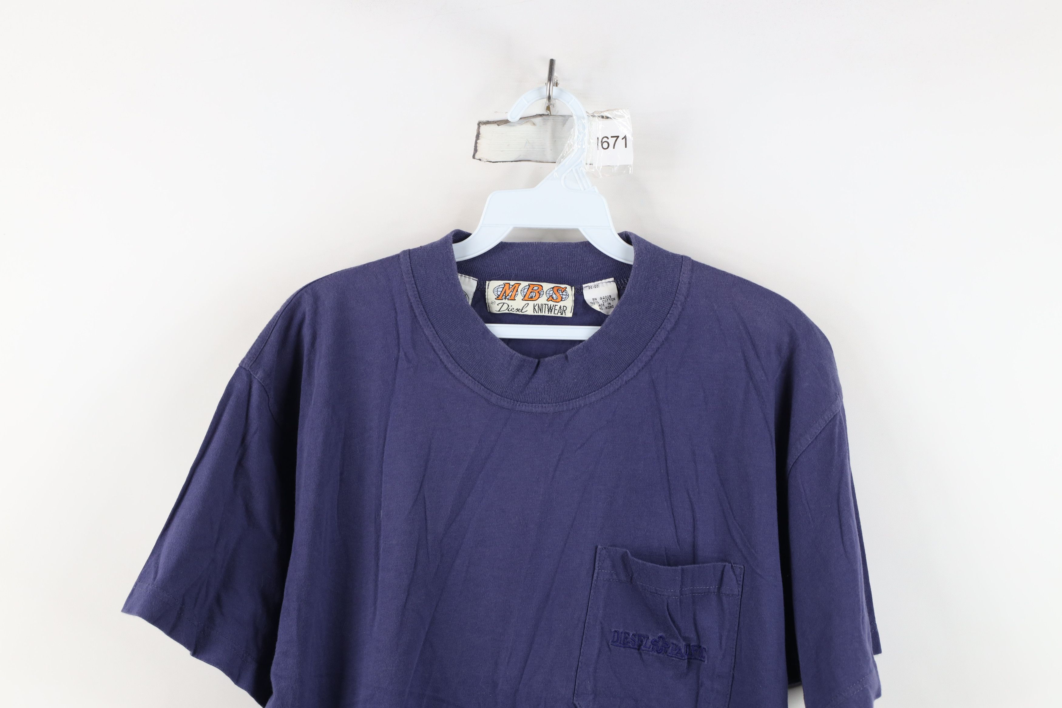 Diesel Vintage 90s MBS Diesel Knitwear Pacific Pocket T-Shirt Size US M / EU 48-50 / 2 - 2 Thumbnail