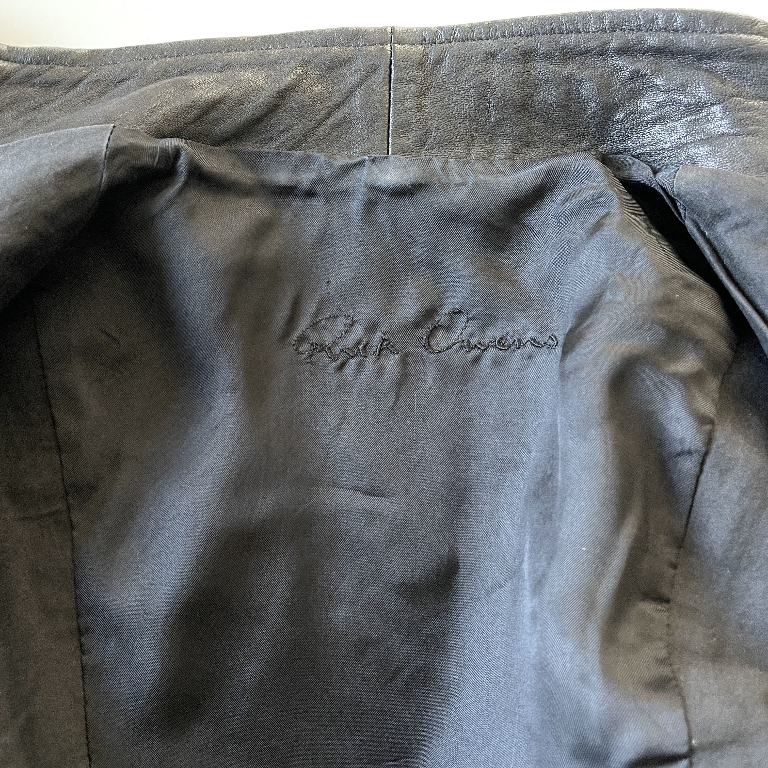 Rick Owens RICK OWENS Black Leather Jacket size 38 IT Size XS / US 0-2 / IT 36-38 - 10 Thumbnail