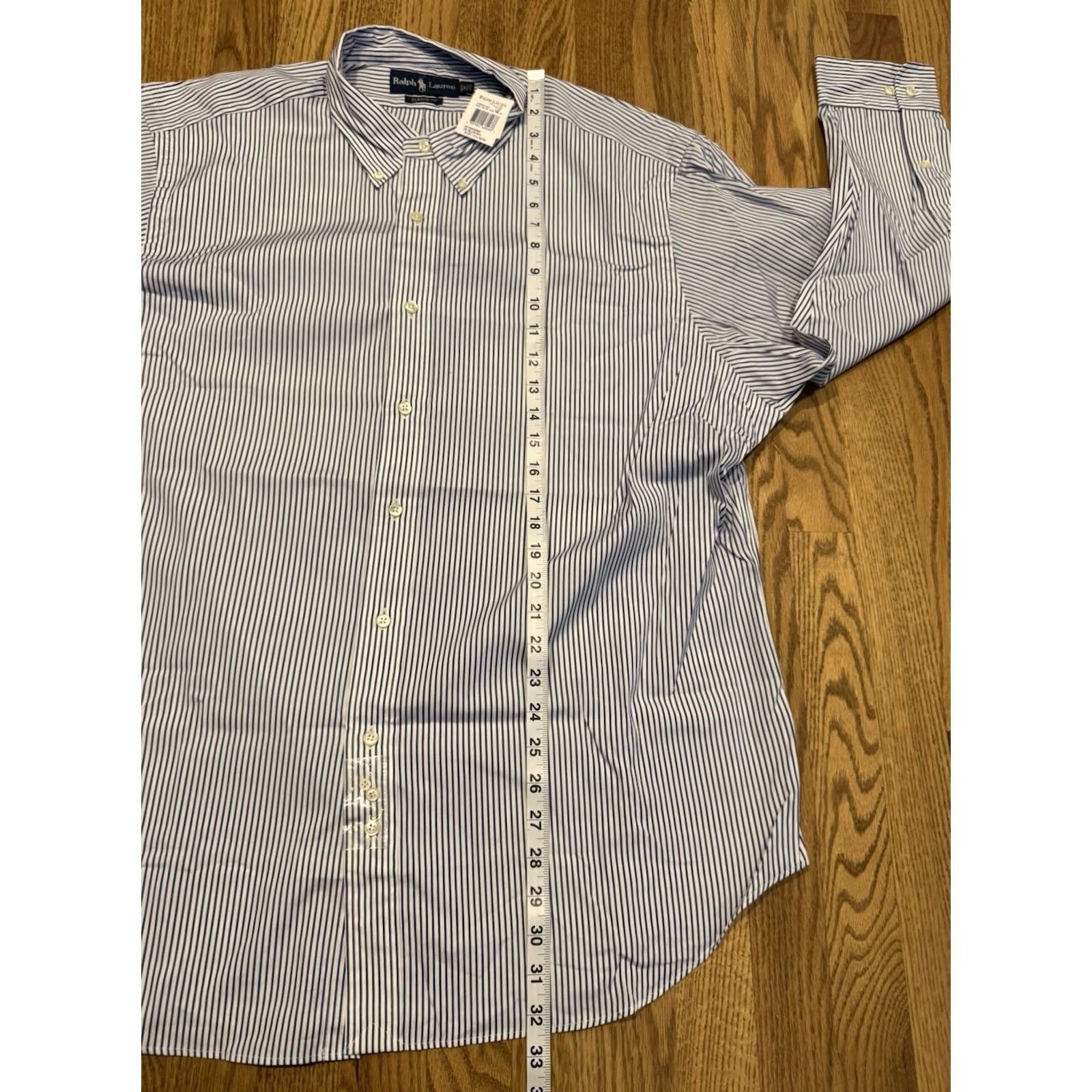 Polo Ralph Lauren VINTAGE Polo Ralph Lauren Shirt Mens 17.5 NEW Button Men Striped Blue NOS Vtg Size US XXL / EU 58 / 5 - 4 Thumbnail