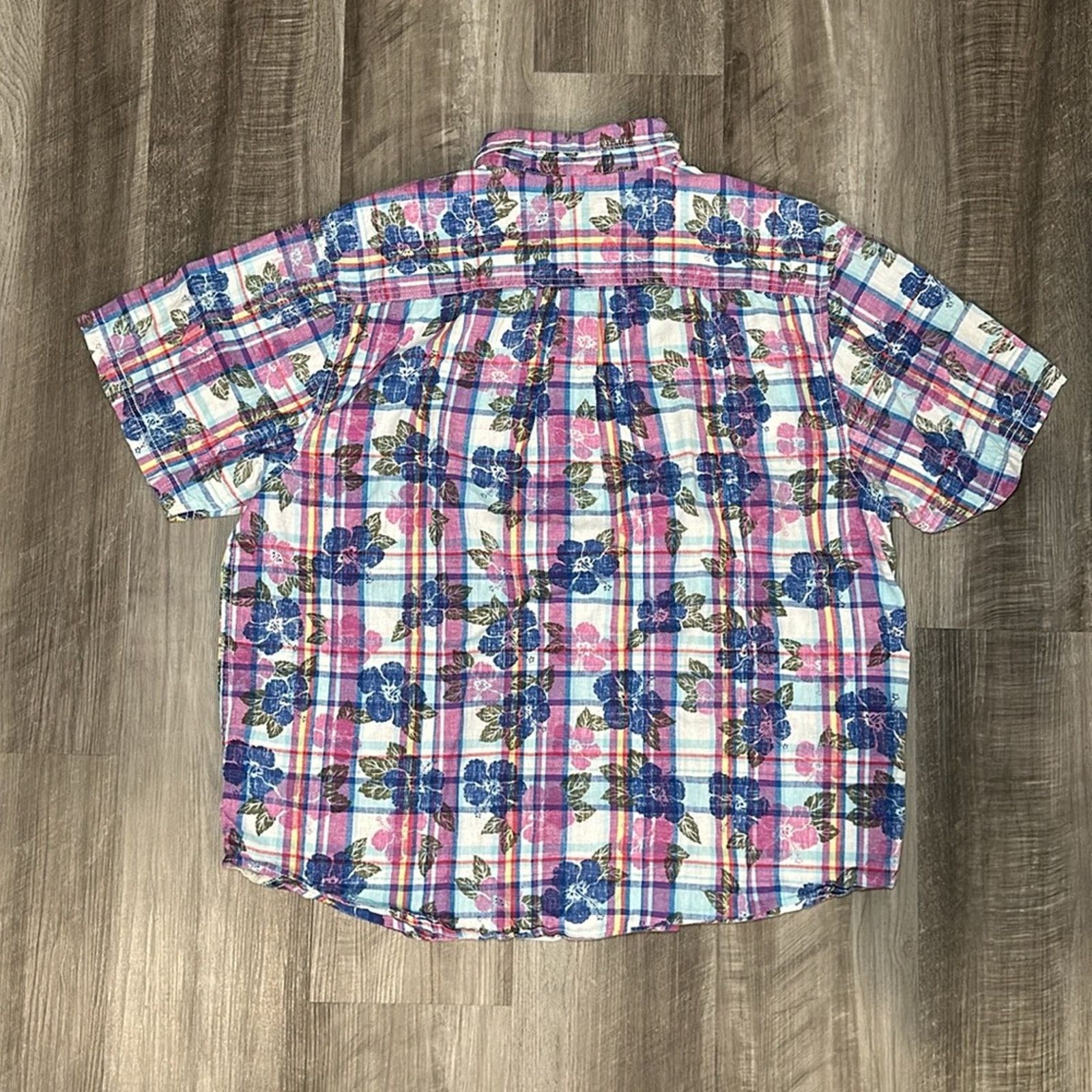 Tommy Bahama Tommy Bahama Floral Plaid Linen Blend Short Sleeve - XL Size US XL / EU 56 / 4 - 3 Thumbnail