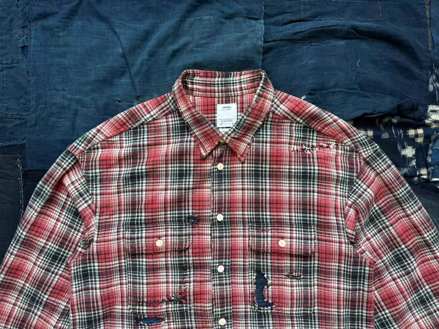 Visvim VISVIM 20SS Lumber LS CRASH 1st Ed Distressed Check Red 4 Size US XL / EU 56 / 4 - 4 Thumbnail