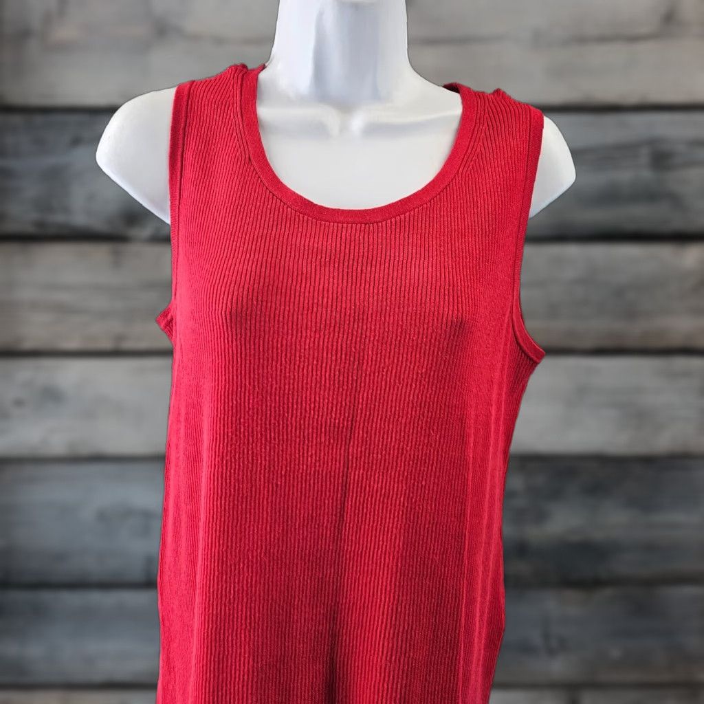 Vintage Chico's Womens Tank Top M Solid Red Rayon Blend Shirt Adult Womens 90s? Size M / US 6-8 / IT 42-44 - 1 Thumbnail