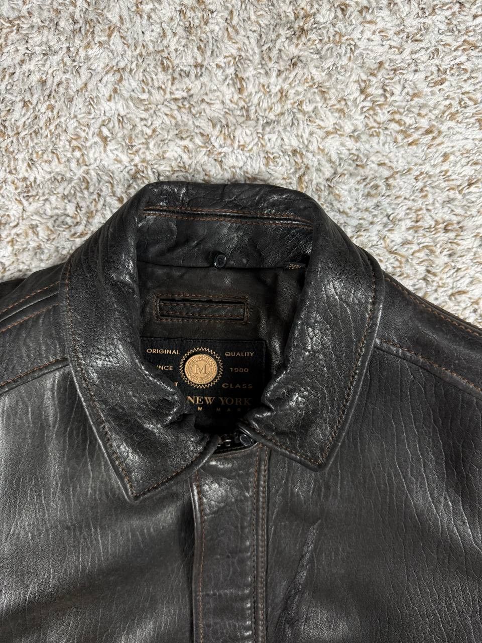 Andrew Marc 2005 Marc New York Leather Bomber Jacket Shearling Collar Size US XL / EU 56 / 4 - 7 Thumbnail