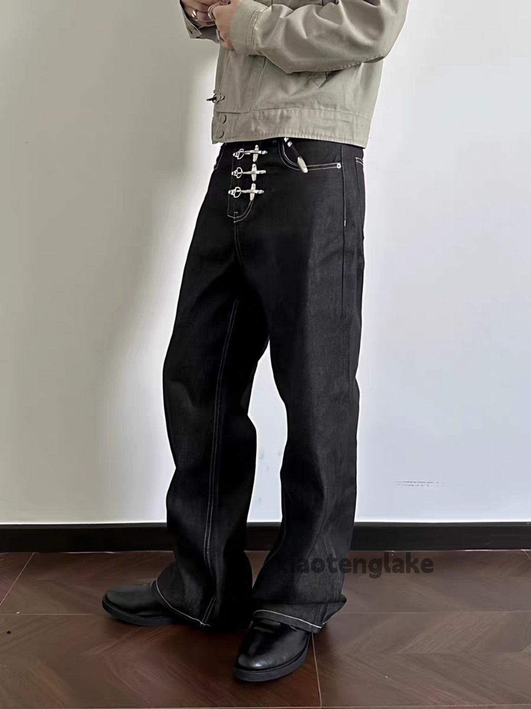 Jean xtl utility wide Leg loose baggy yuppie flared jeans Size US 28 / EU 44 - 2 Thumbnail