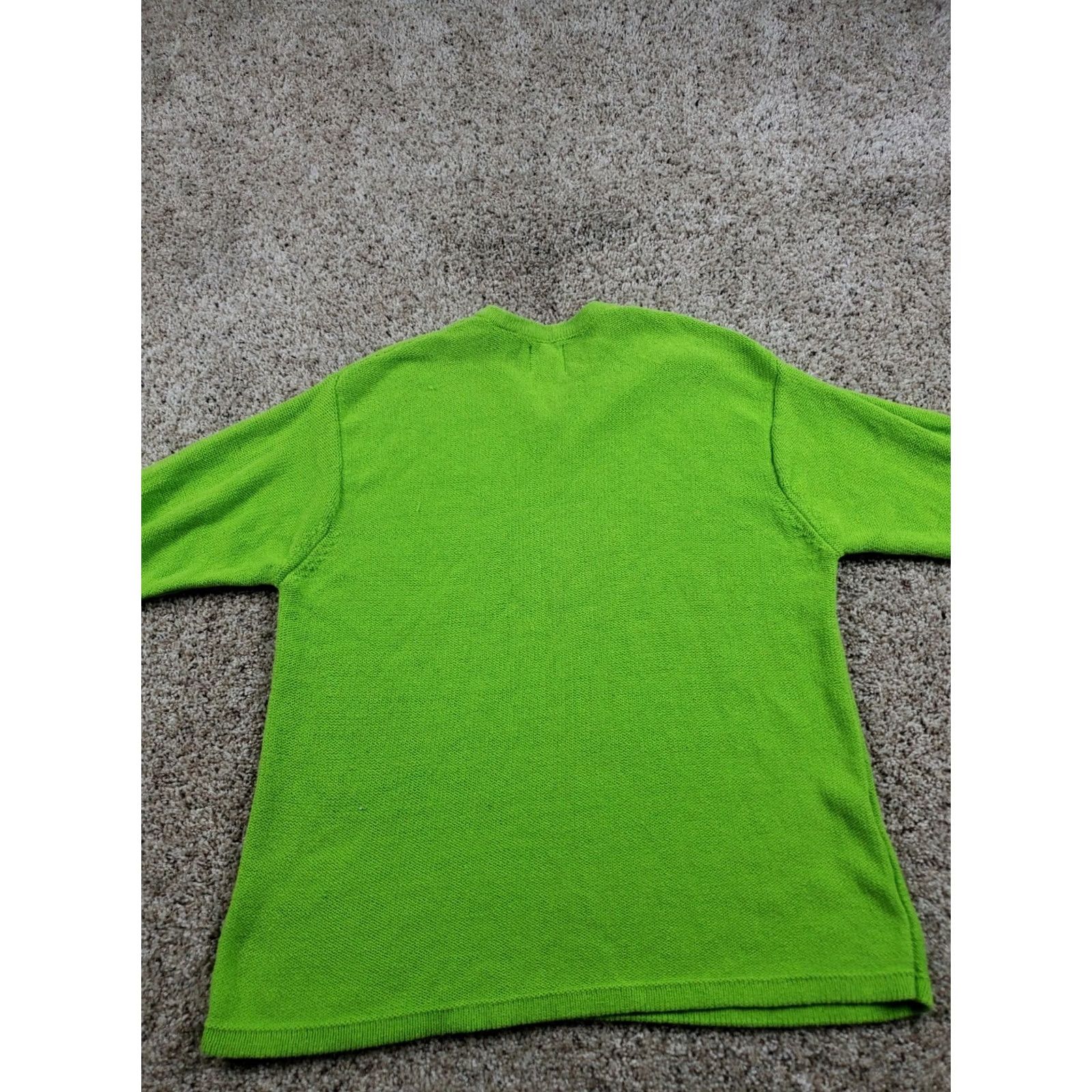 Gap VINTAGE Gap Knit Sweater Womens Medium Green V-Neck Long Sleeve 90s Pullover Casual Knit Heavyweight Cotton Ramie Size M / US 6-8 / IT 42-44 - 5 Thumbnail