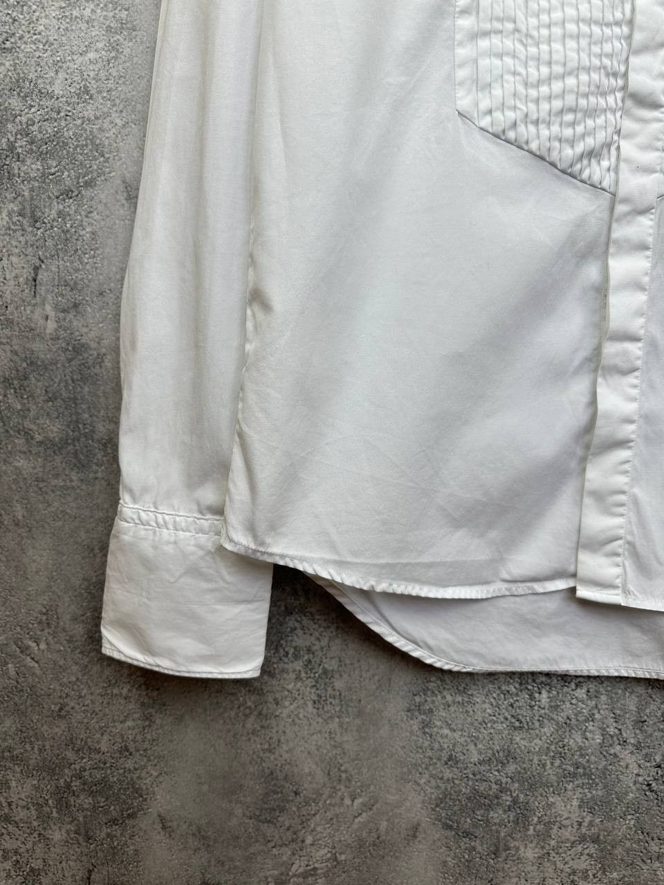 Sandro Sandro Paris White Pleated Front Tuxedo Shirt 100% Cotton Size US M / EU 48-50 / 2 - 6 Thumbnail