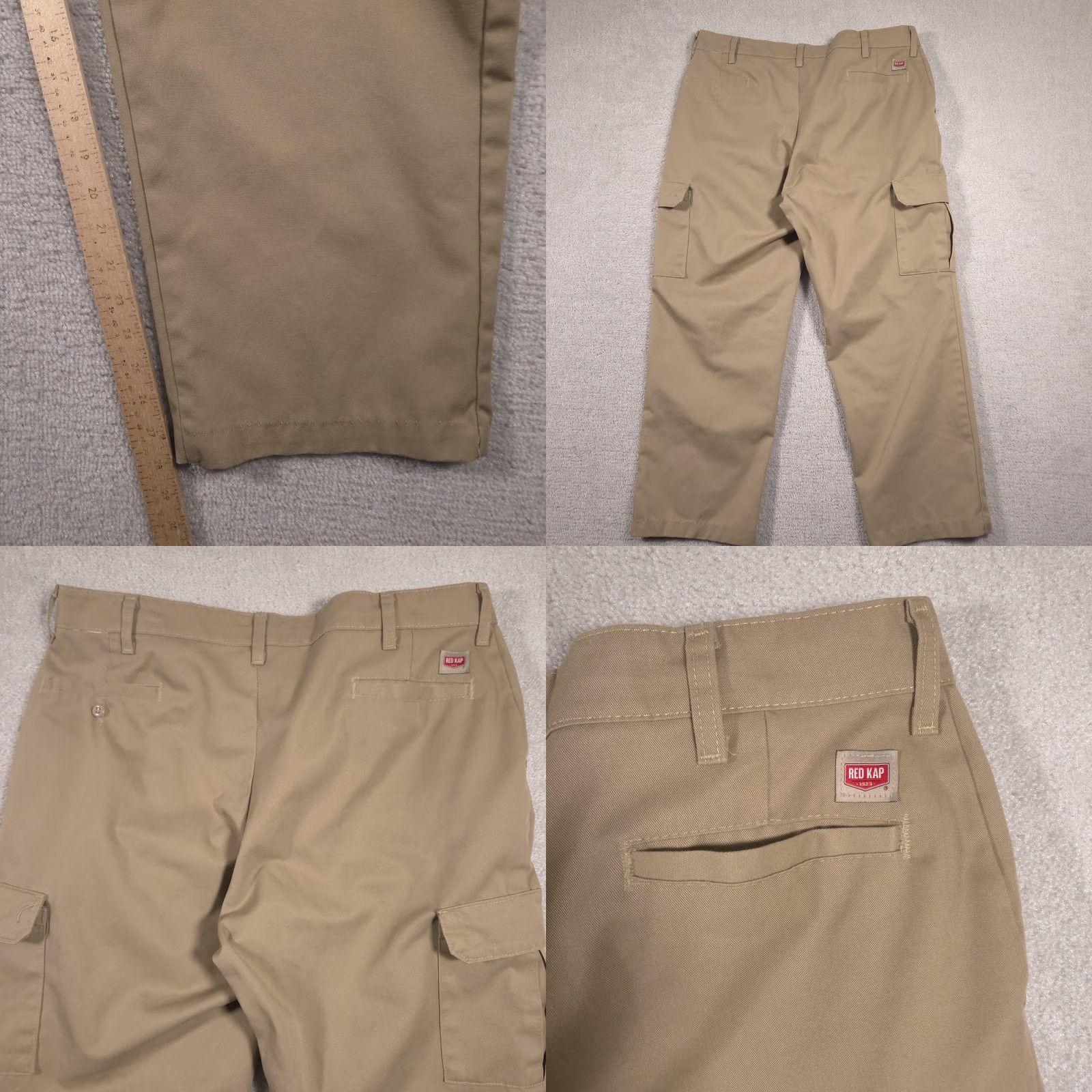 Red Kap Red Kap Cargo Pants Mens 38x28 Beige Polyester Cotton Workwear Pockets Belt Loops Flat Front Zipper Size US 38 / EU 54 - 9 Thumbnail