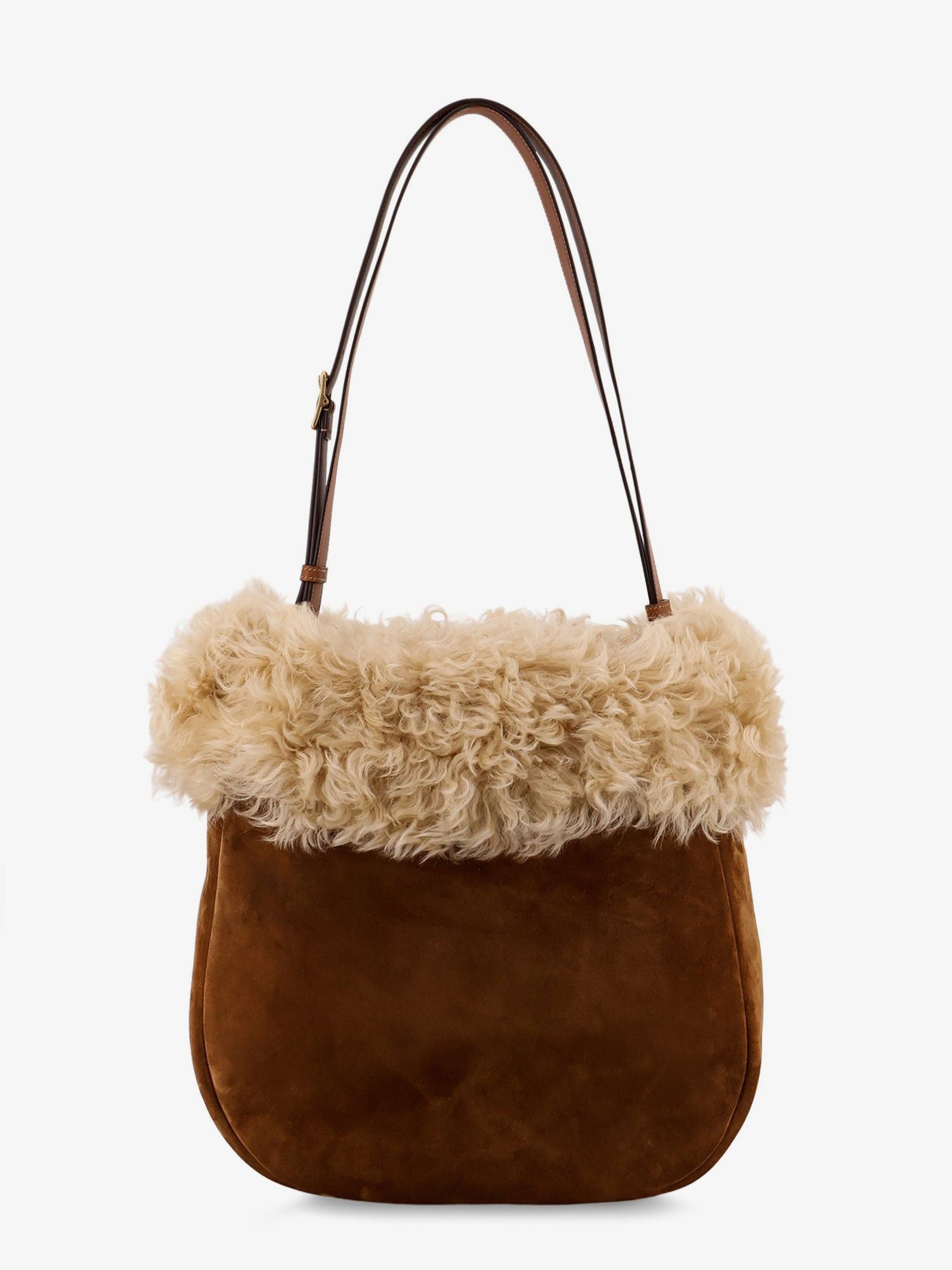 Saint Laurent Paris Suede Shoulder Bag With Shearling Profile Size ONE SIZE - 1 Thumbnail