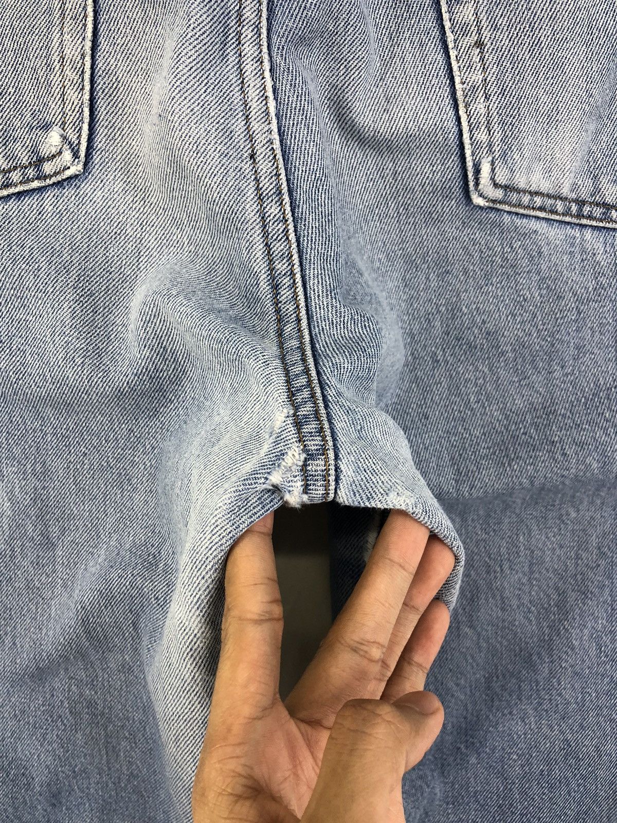 L.L. Bean Vintage L.L. Bean Lined Distressed Faded Blue Jeans Size US 31 - 20 Thumbnail