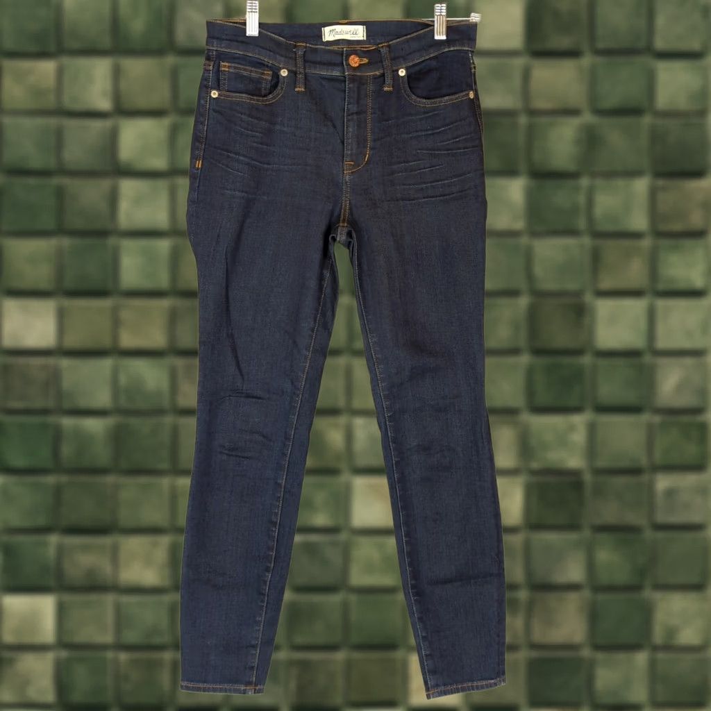 Madewell Madewell 10" High Rise Skinny Jeans Dark Wash 28 Slim Fit Cigarette Pencil Jeans Women Size 28" / US 6 / IT 42 - 1 Thumbnail