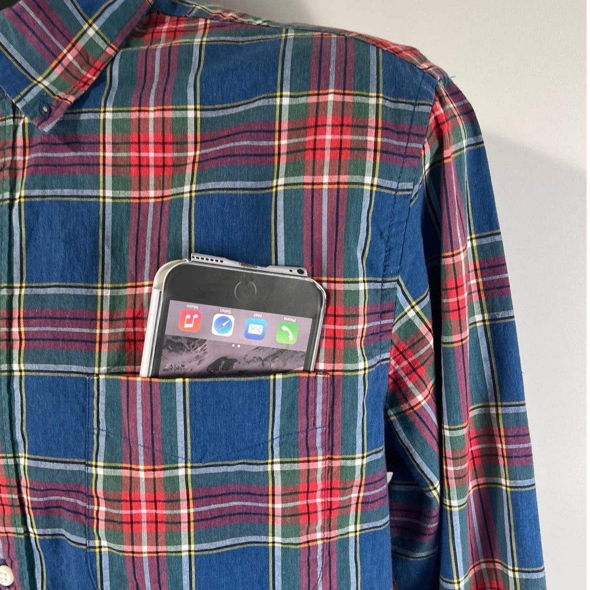J.Crew J. Crew Stretch Secret Wash Shirt Organic Cotton Plaid Blue Size US M / EU 48-50 / 2 - 4 Thumbnail