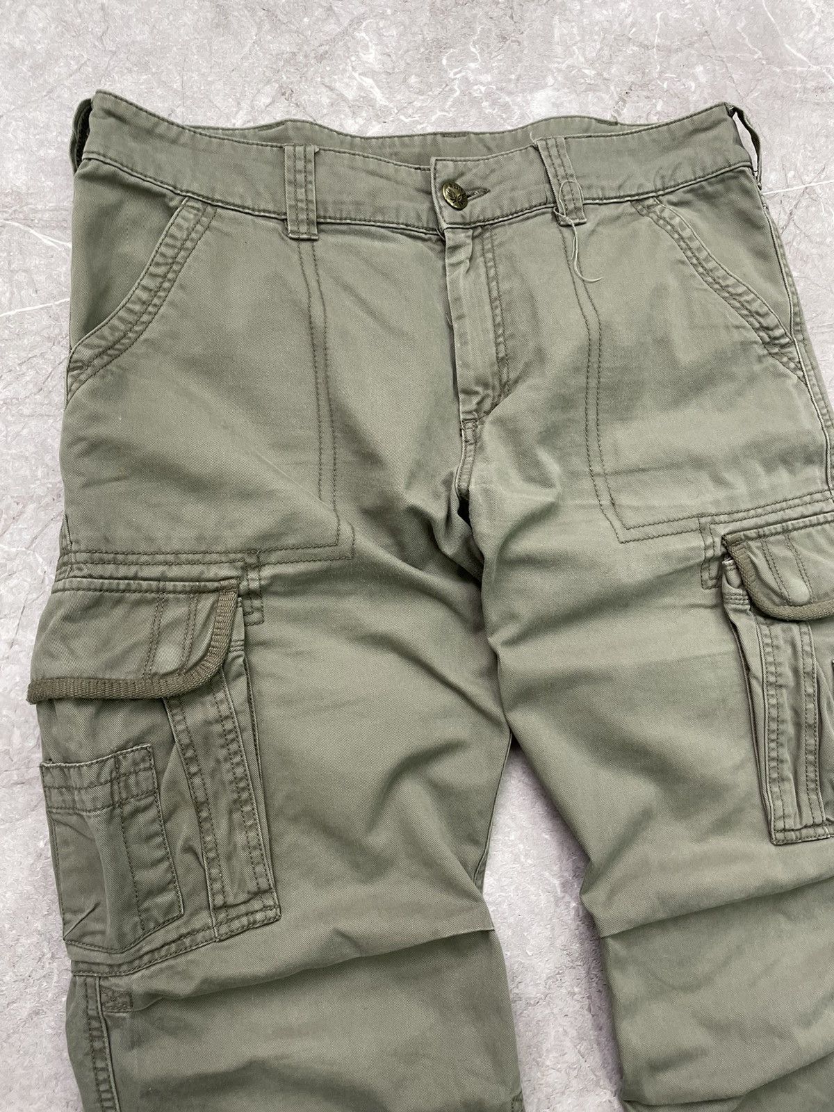 Japanese Brand × Vintage Vintage 90's Japanese Bondage Zip Bootcut Beige Cargo Pants Size US 34 / EU 50 - 4 Thumbnail