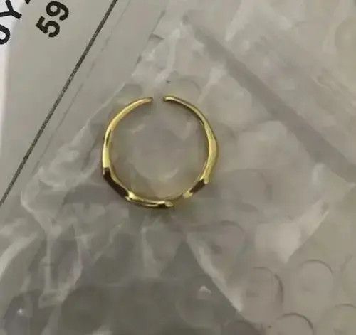 Other Gold Color Irregular Hollow Double Line Adjustable Ring Size ONE SIZE - 3 Thumbnail