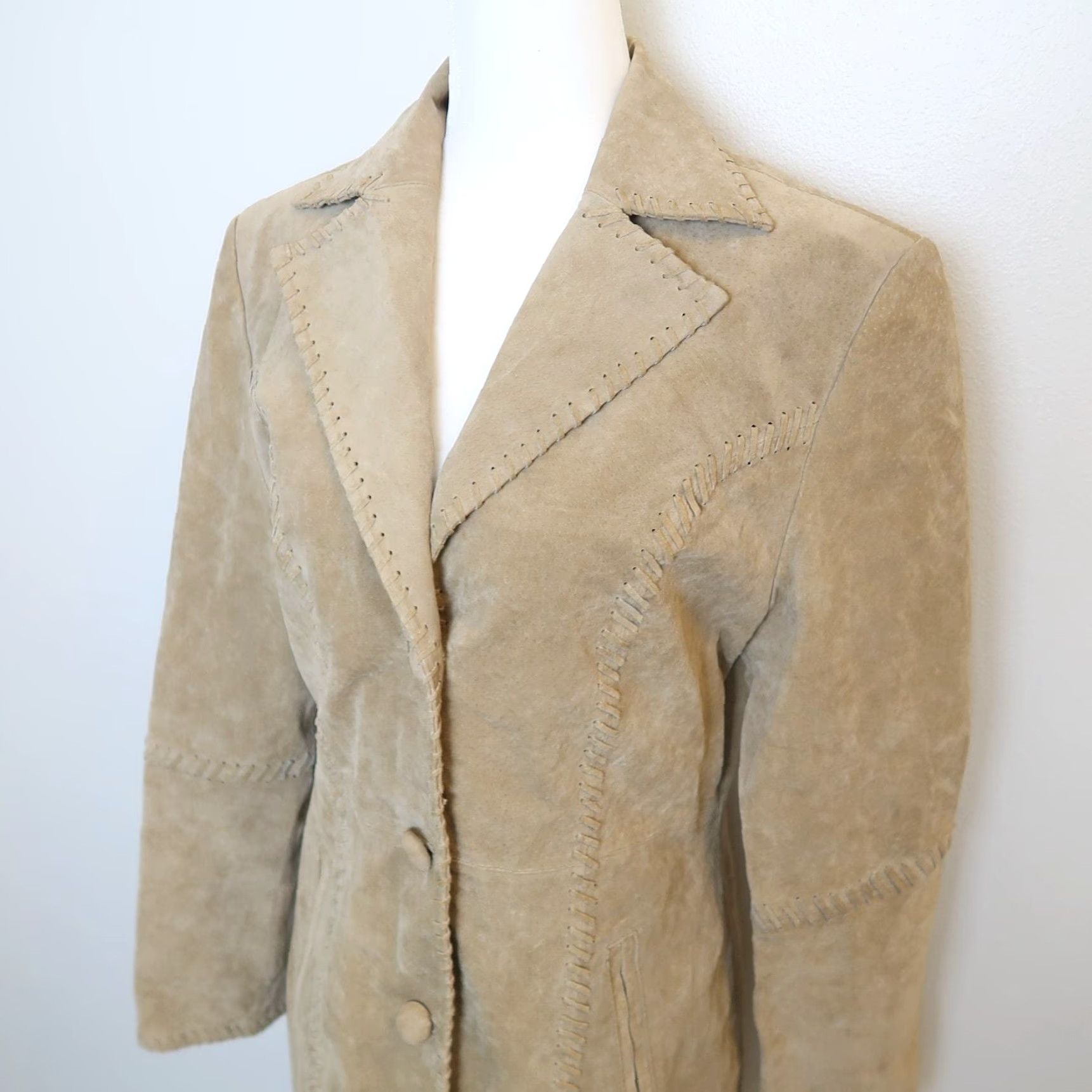 Vintage VINTAGE Me Jane tan suede leather western style jacket coat M Size M / US 6-8 / IT 42-44 - 5 Thumbnail