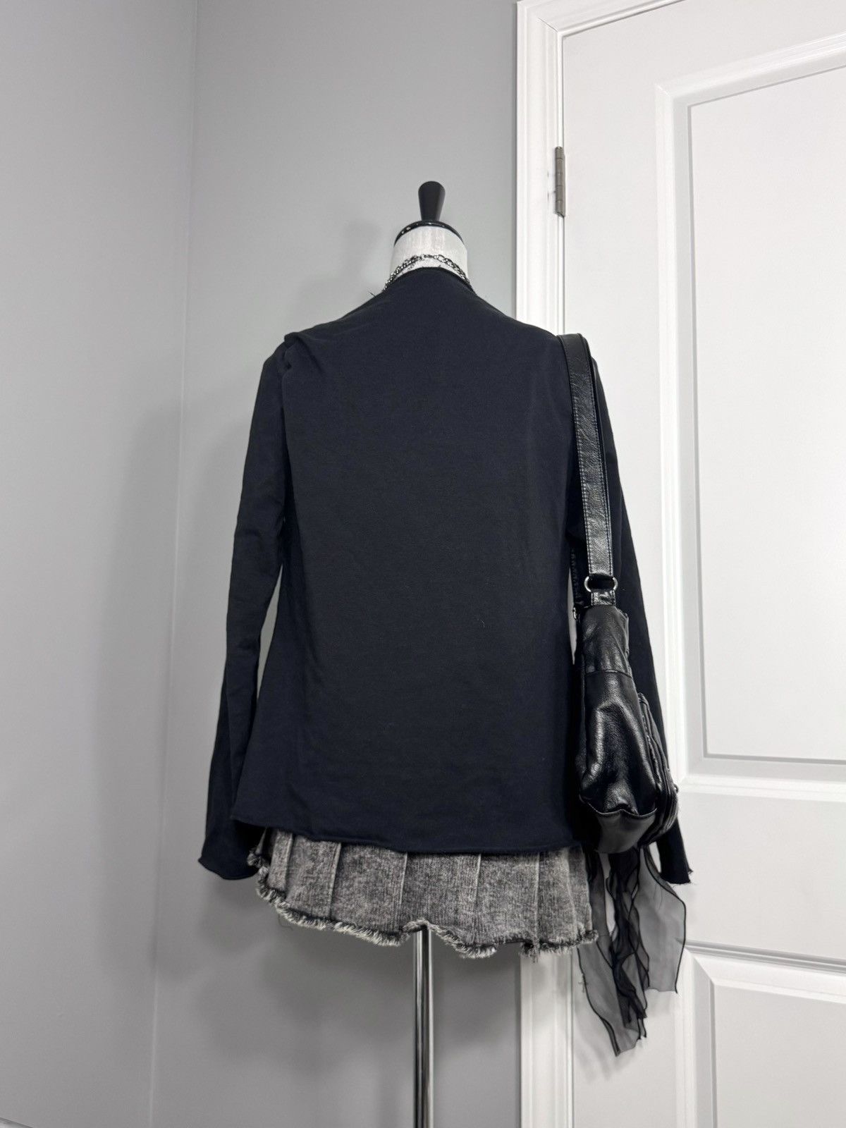 Bailey 44 Gothic Bailey44 Black Distressed Layered Drapey Cardigan Size S / US 4 / IT 40 - 8 Thumbnail