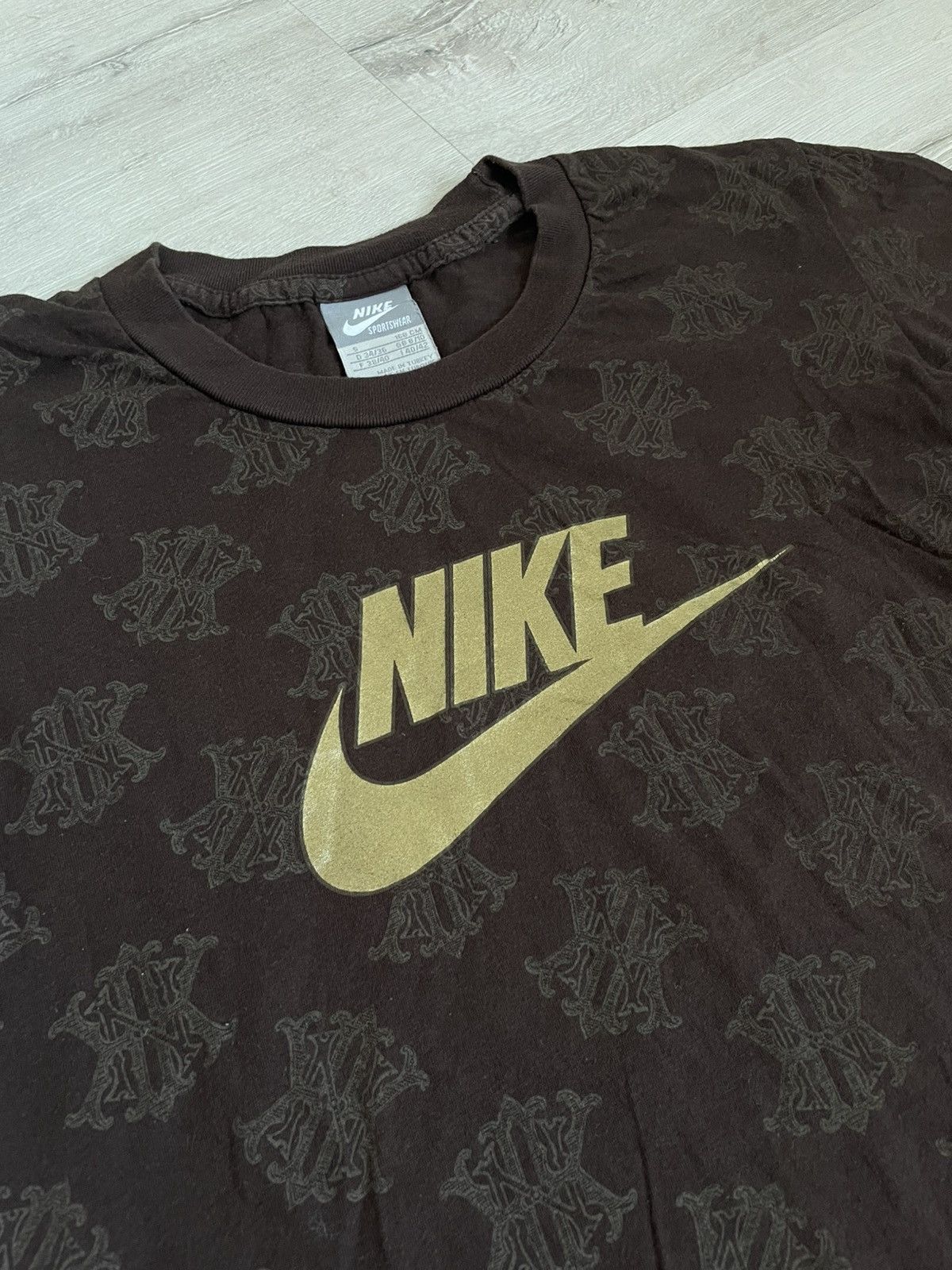 Hysteric Glamour × Nike Rare Vintage 00s Nike Big Logo Tee Monogram Rap T-shirt Y2k Size S / US 4 / IT 40 - 5 Thumbnail