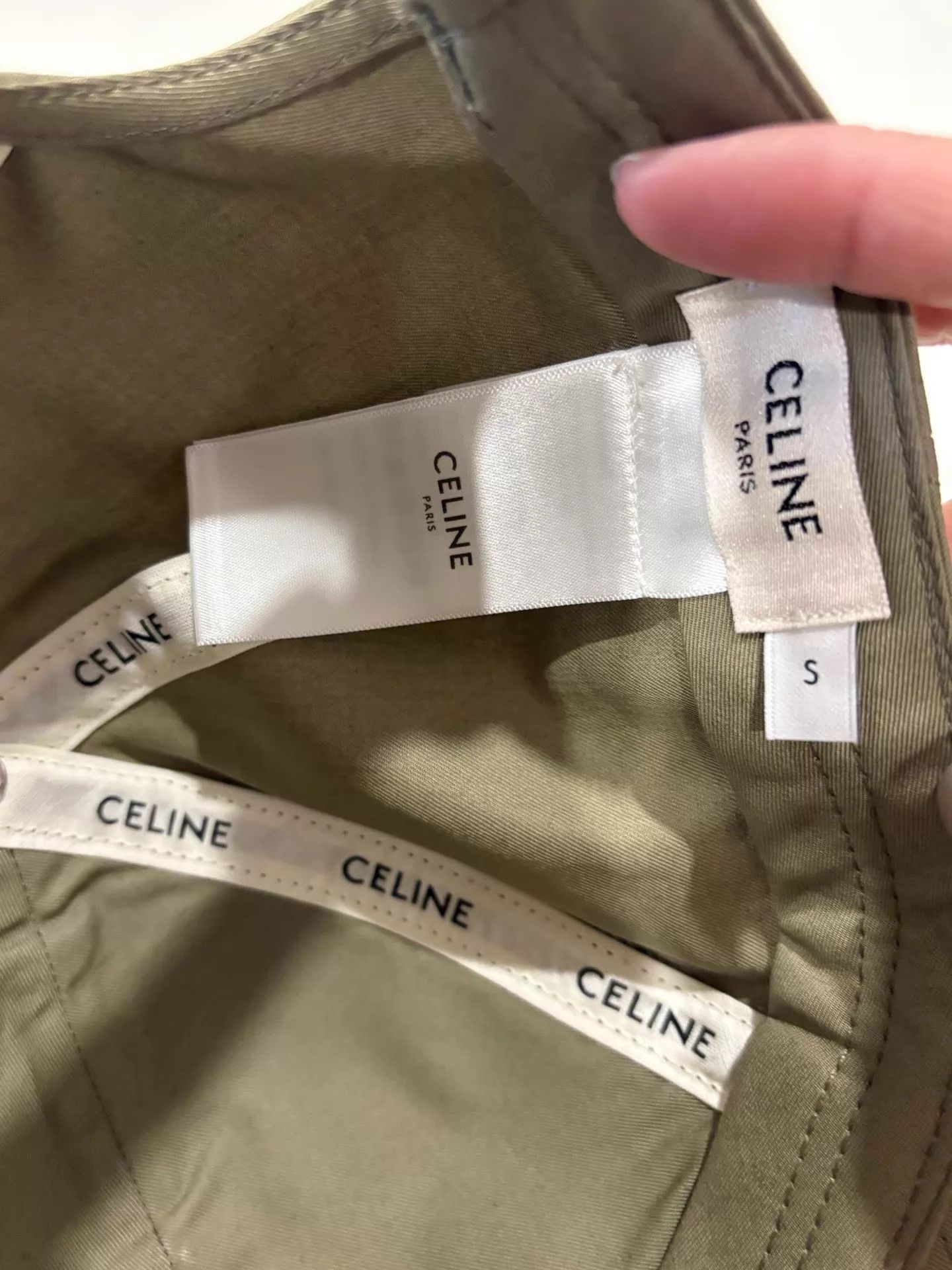 Celine Celine Olive Green Triomphe Logo Cap 99 New S Size ONE SIZE - 3 Thumbnail