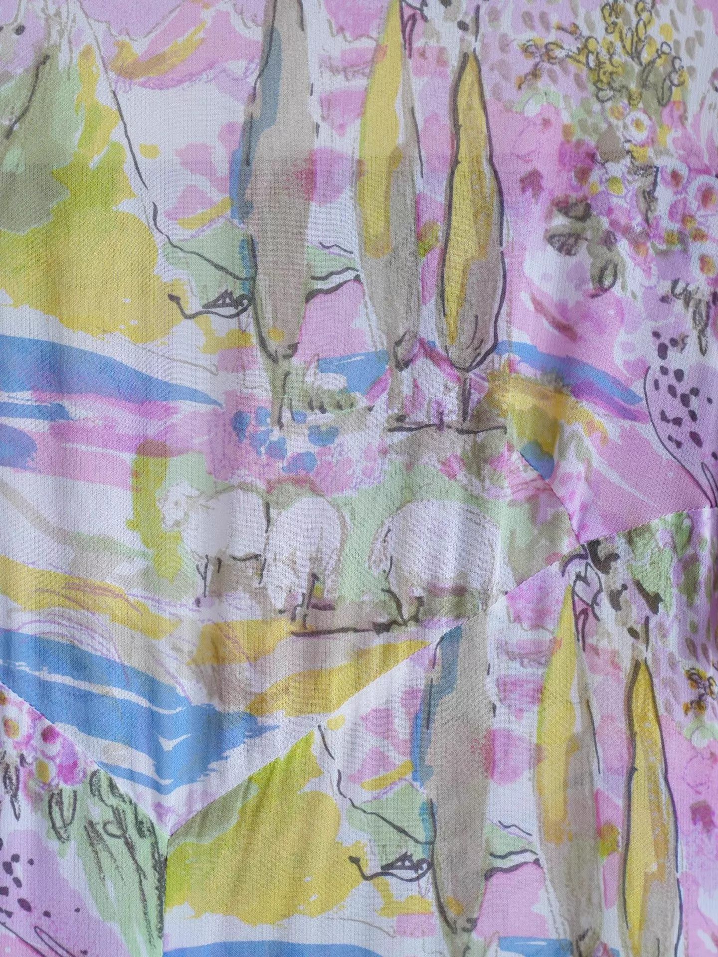 Fendi Fendi Vintage Pink Tuscany Print Dress FR40/M-L Size M / US 6-8 / IT 42-44 - 9 Thumbnail