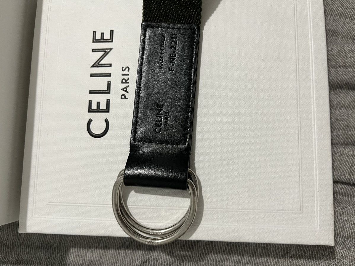 Celine Celine double loop belt green Size 32 - 2 Thumbnail