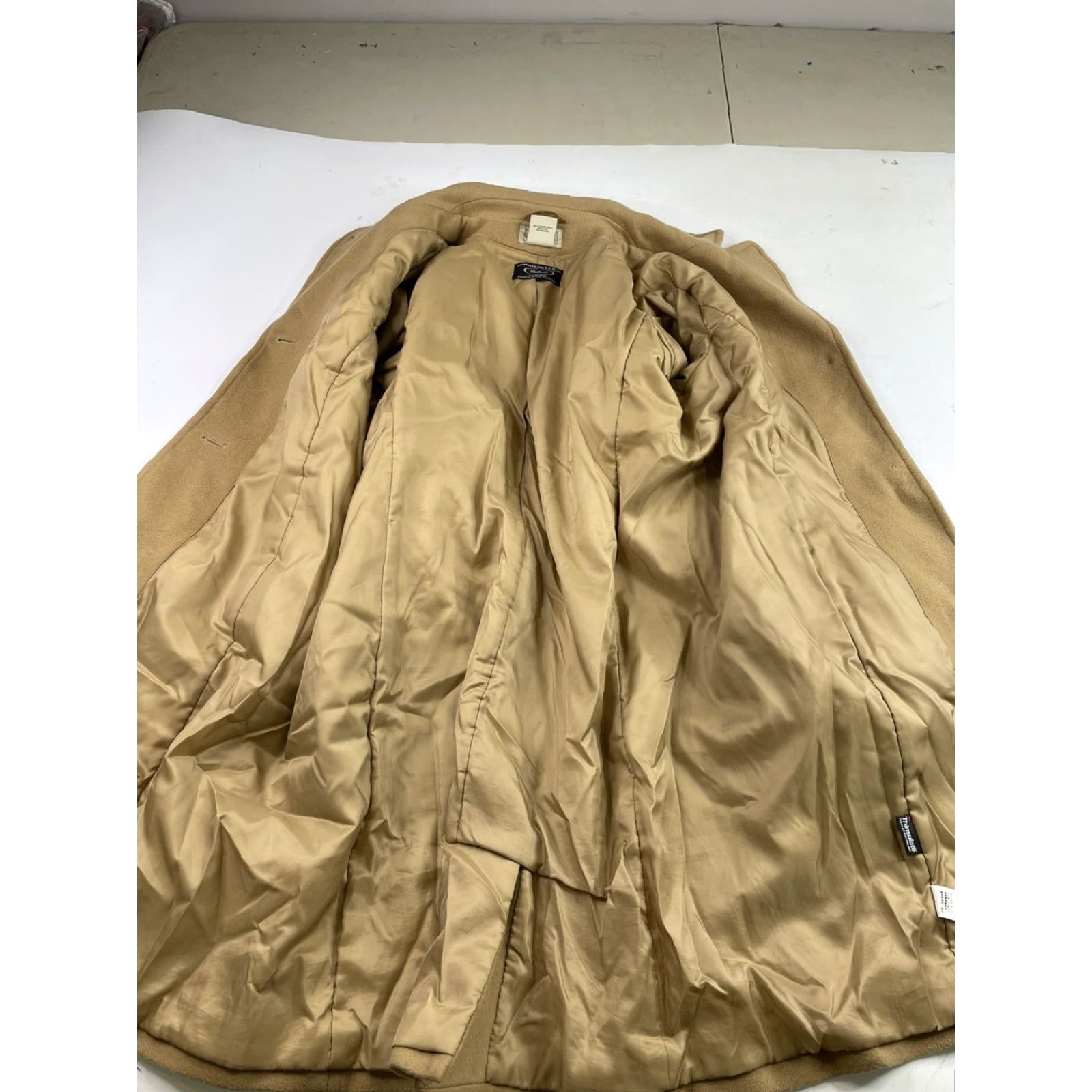 Vintage VINTAGE LL Bean Bellandi Italy Wool Coat Double Breasted Peacoat Thinsulate Size 18 R Tan Women's Coat Size XXL / US 16-18 / IT 52-54 - 6 Thumbnail