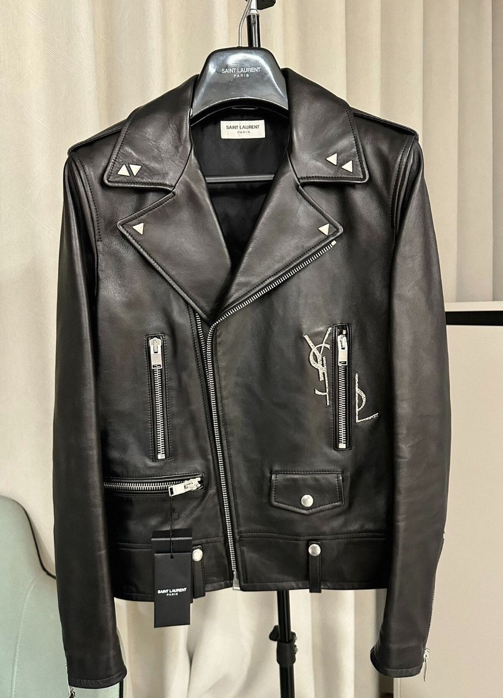 Saint Laurent Paris Saint Laurent Paris Saint Laurent Black Biker Jacket with Size US M / EU 48-50 / 2 - 1 Thumbnail