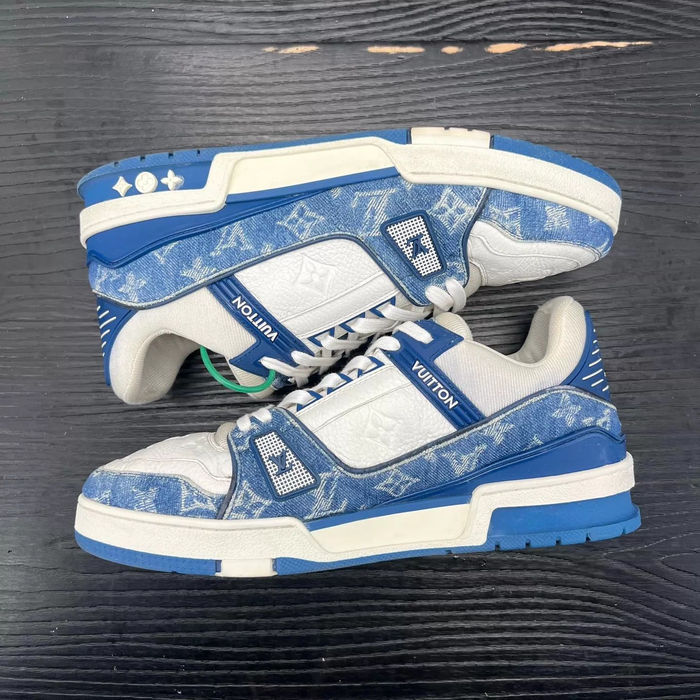 Louis Vuitton LV Trainer White & Blue Denim UK7.5/EU41.5 Midsole Scuff Fix Size US 8.5 / EU 41-42 - 3 Thumbnail