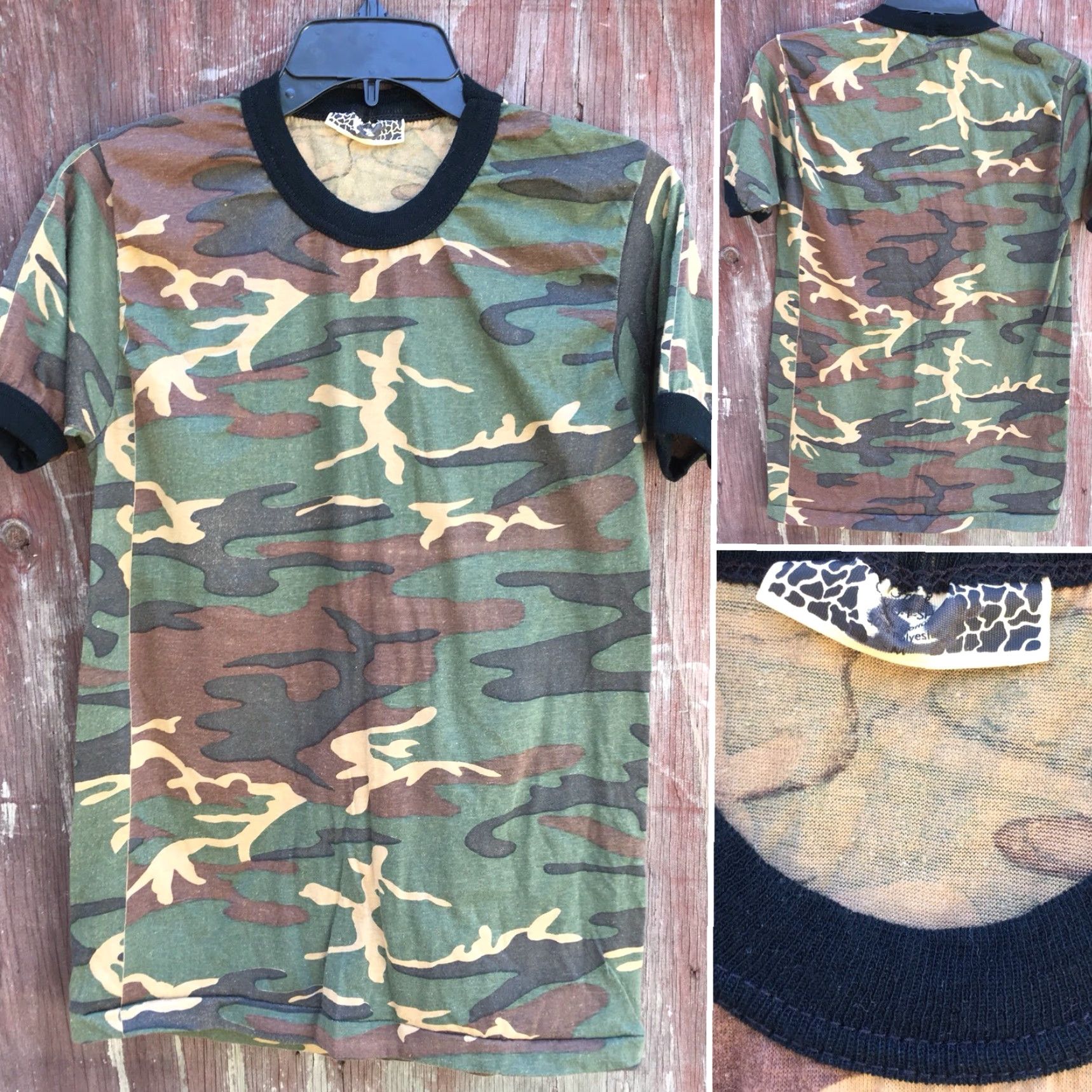 Vintage VINTAGE Camo T-Shirt Ringer Tee Cotton Polyester Size M Camouflage Shirt Men Size US M / EU 48-50 / 2 - 3 Thumbnail