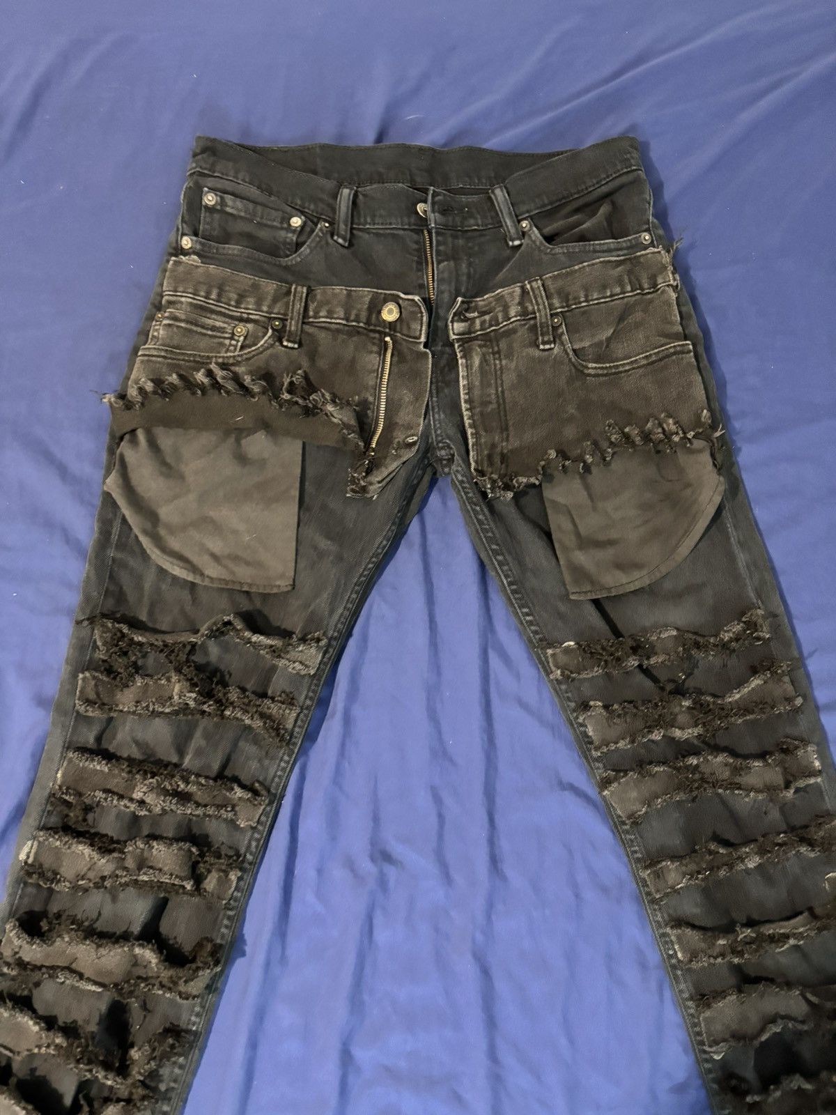 Other Doubled Upper Distressed Stacked Jeans Size US 32 / EU 48 - 4 Thumbnail