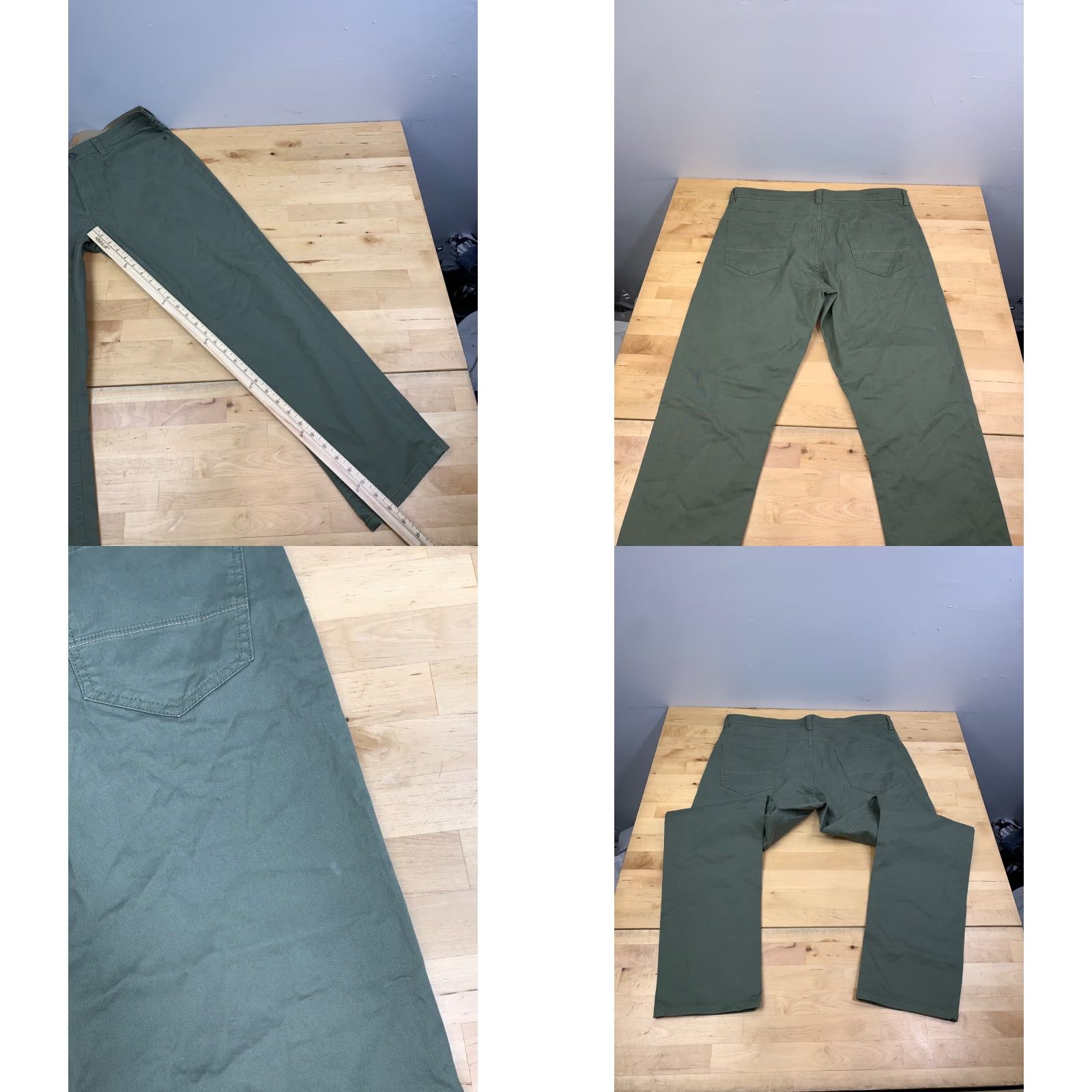 Vintage Cooper & Oak Pants Mens 34x30 Green Straight Casual Outdoor Stretch Chino - 12514 Size US 34 / EU 50 - 8 Thumbnail