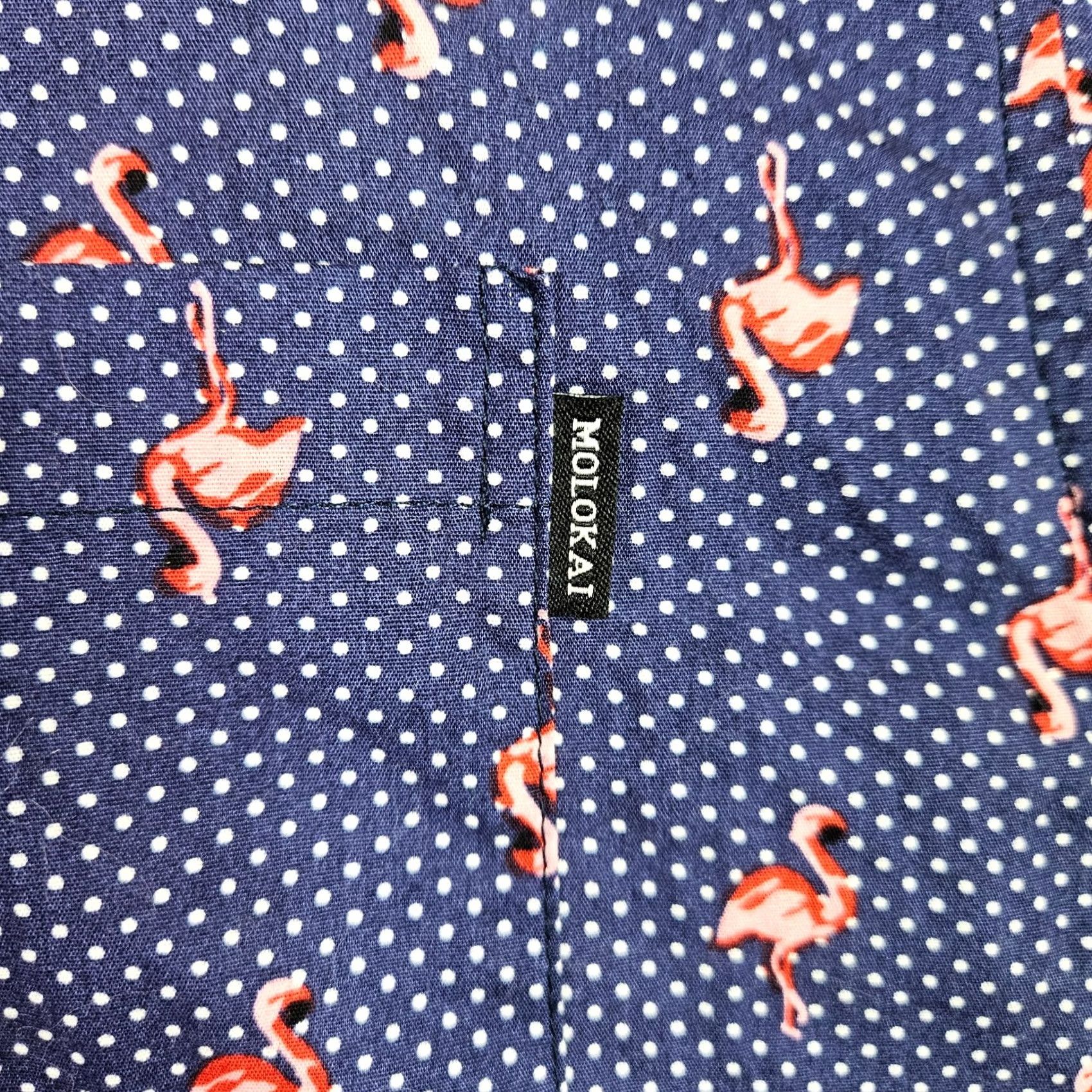 CO Molokai Surf Co Flamingo Shirt XL Blue Short Sleeve Button Up Tropical Print Shirt Men Regular Fit Size US XL / EU 56 / 4 - 4 Thumbnail
