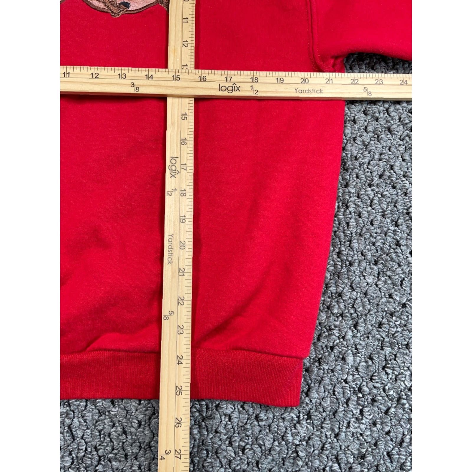 Jerzees VTG Jerzees Sweatshirt Crew Neck Red 50/50 Embroidered Bullfighting Graphic Print Adult Large Mens Retro 90s Size US L / EU 52-54 / 3 - 7 Thumbnail