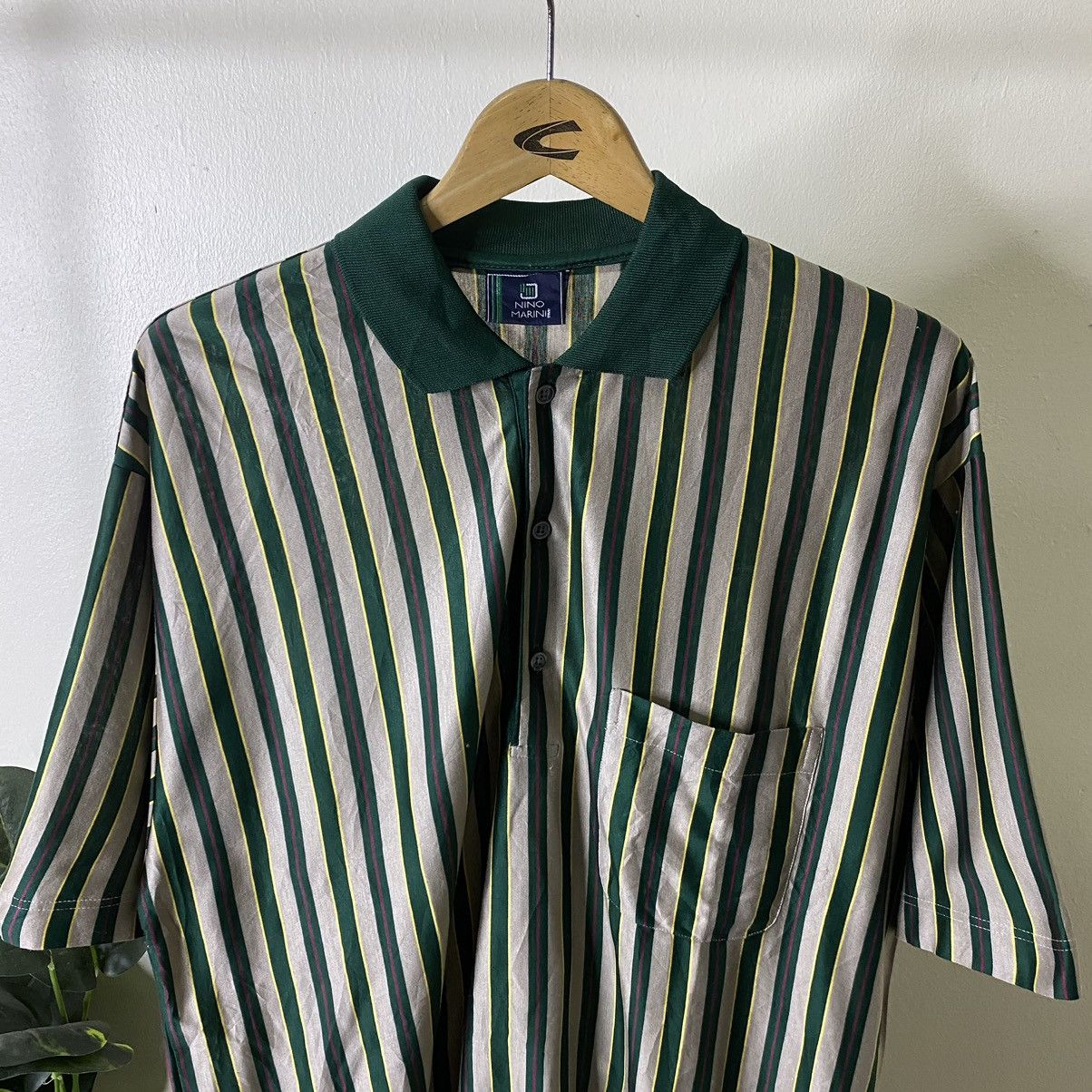Designer Nino Marini Mens Stripes Polo T Shirt Made In Italy Size US L / EU 52-54 / 3 - 2 Thumbnail