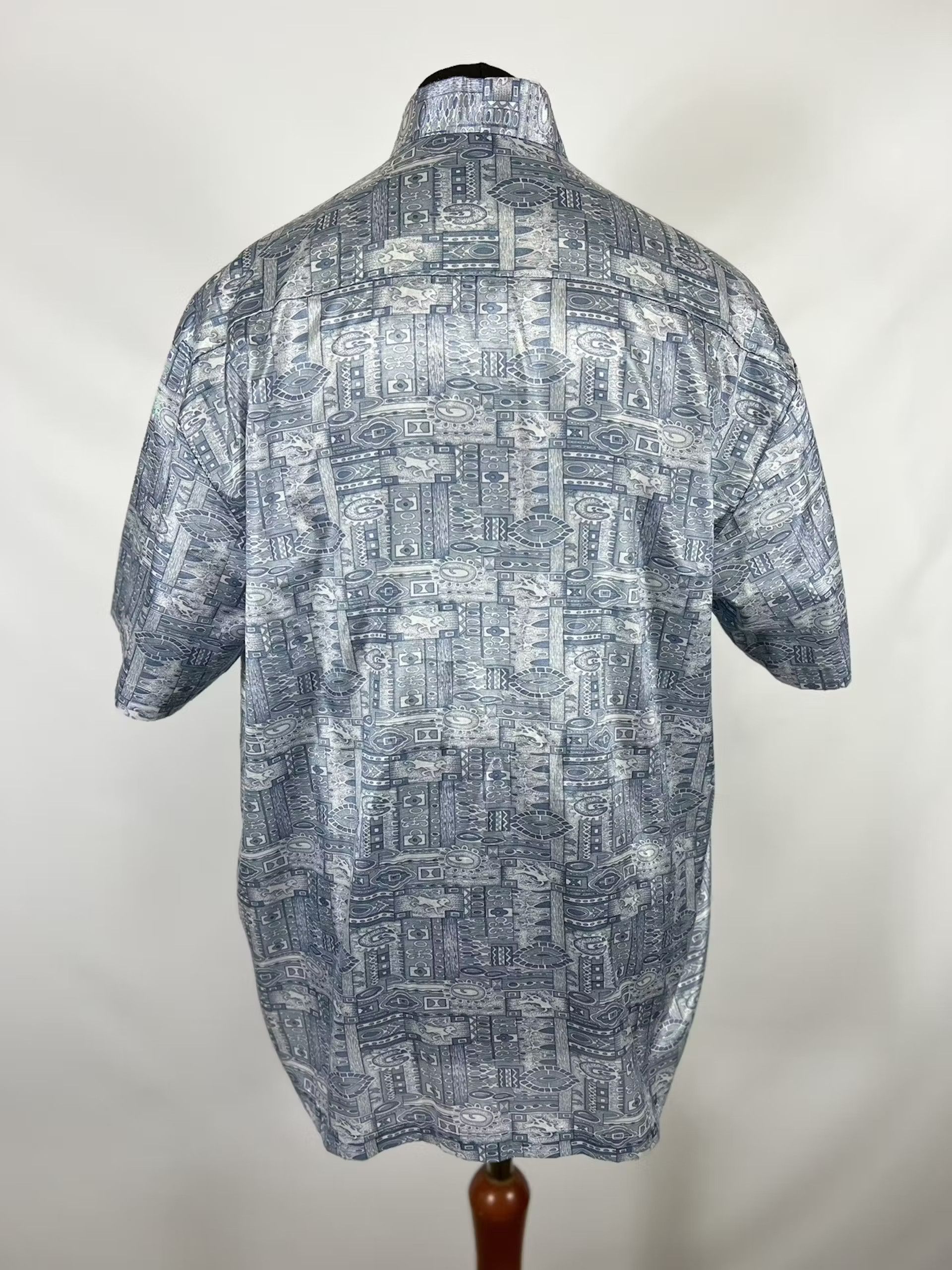 20471120 × Vintage Vintage 90’s Thai Silk Crazy Hawaiian shirt Size US XL / EU 56 / 4 - 2 Thumbnail
