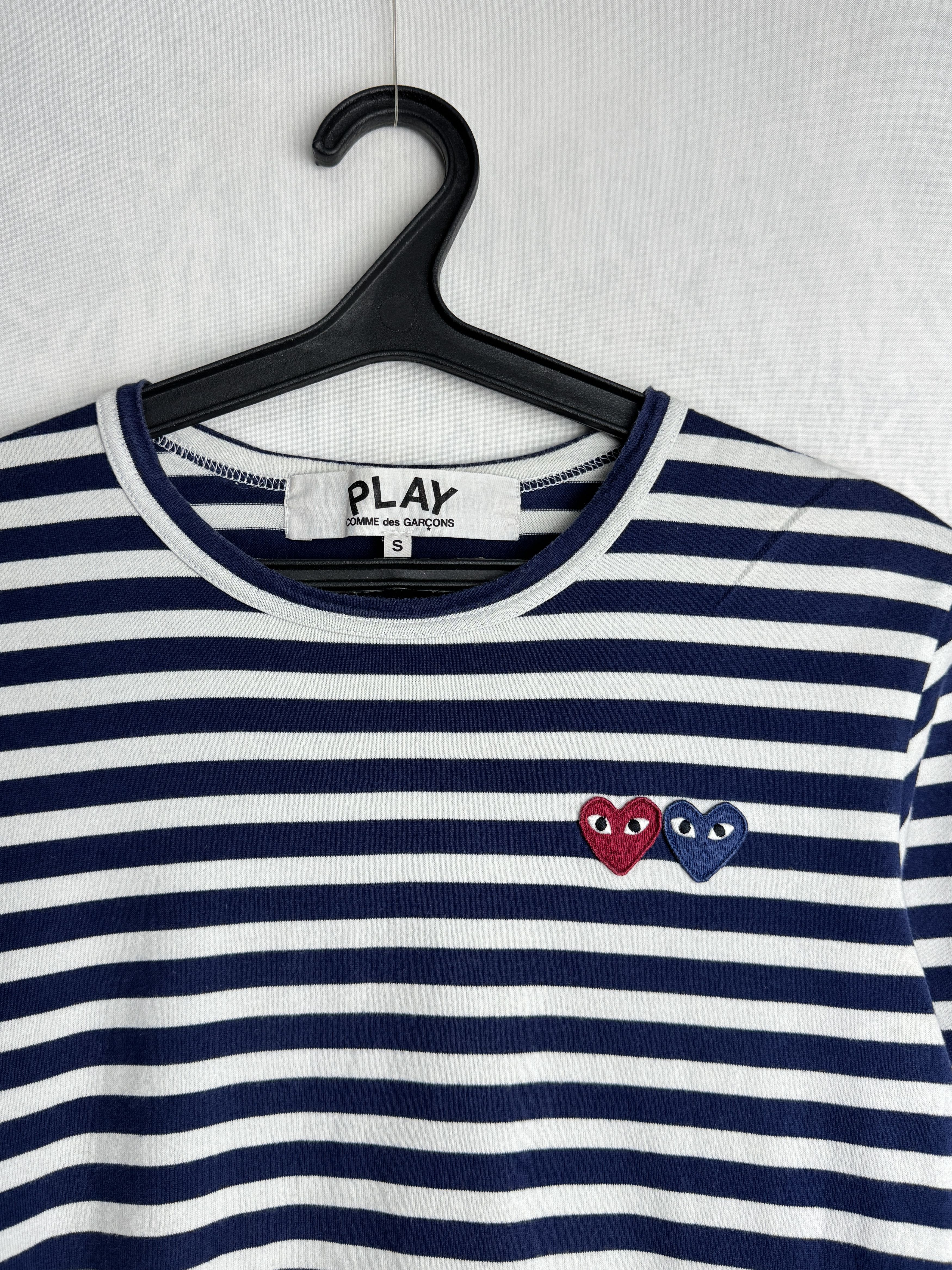 Comme des Garcons CDG PLAY unisex striped cotton t-shirt, made in Japan Size US S / EU 44-46 / 1 - 2 Thumbnail
