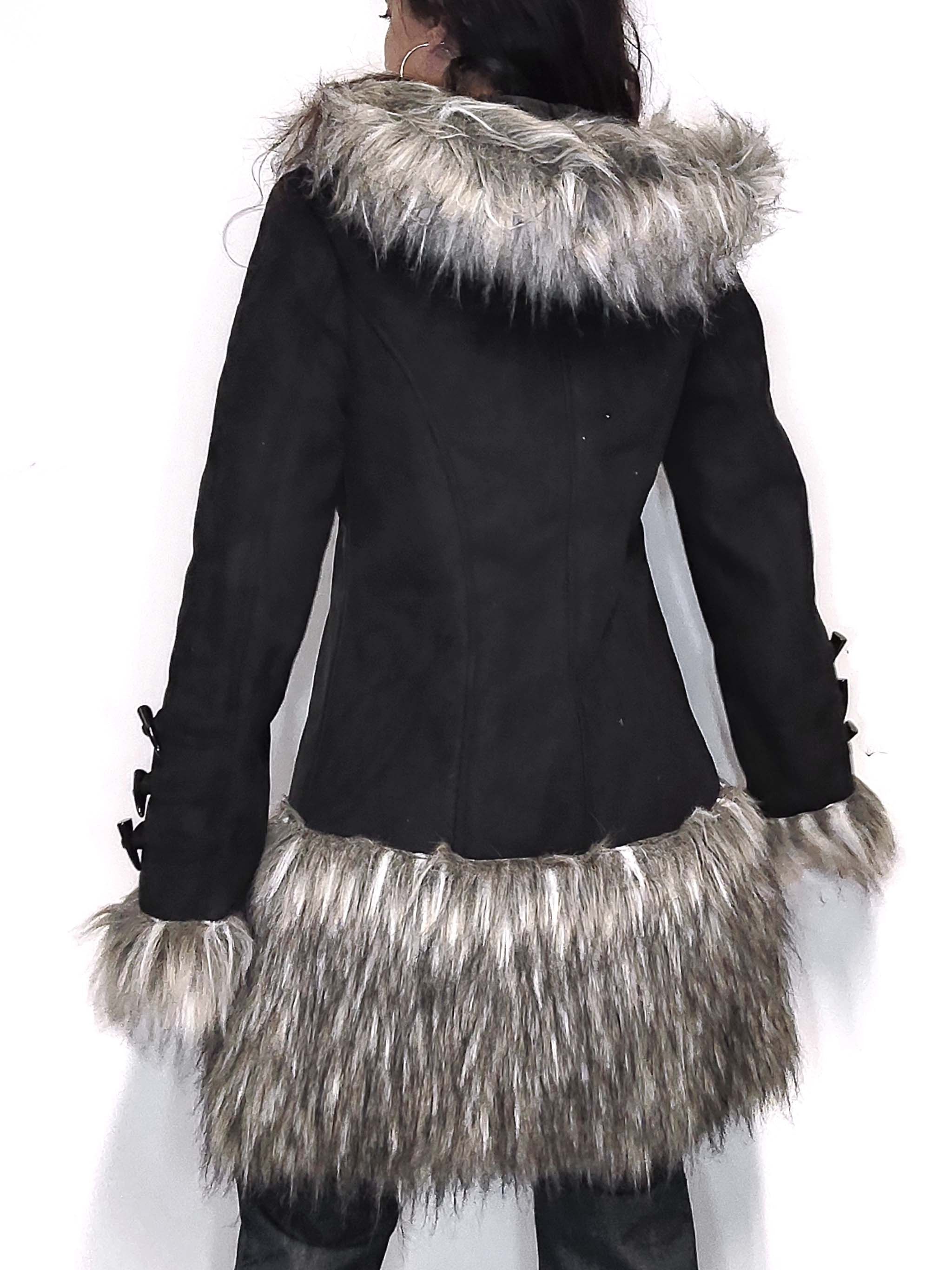 Vintage Vintage Y2k Thick Faux Fur Hooded Afghan Coat Size L / US 10 / IT 46 - 4 Thumbnail