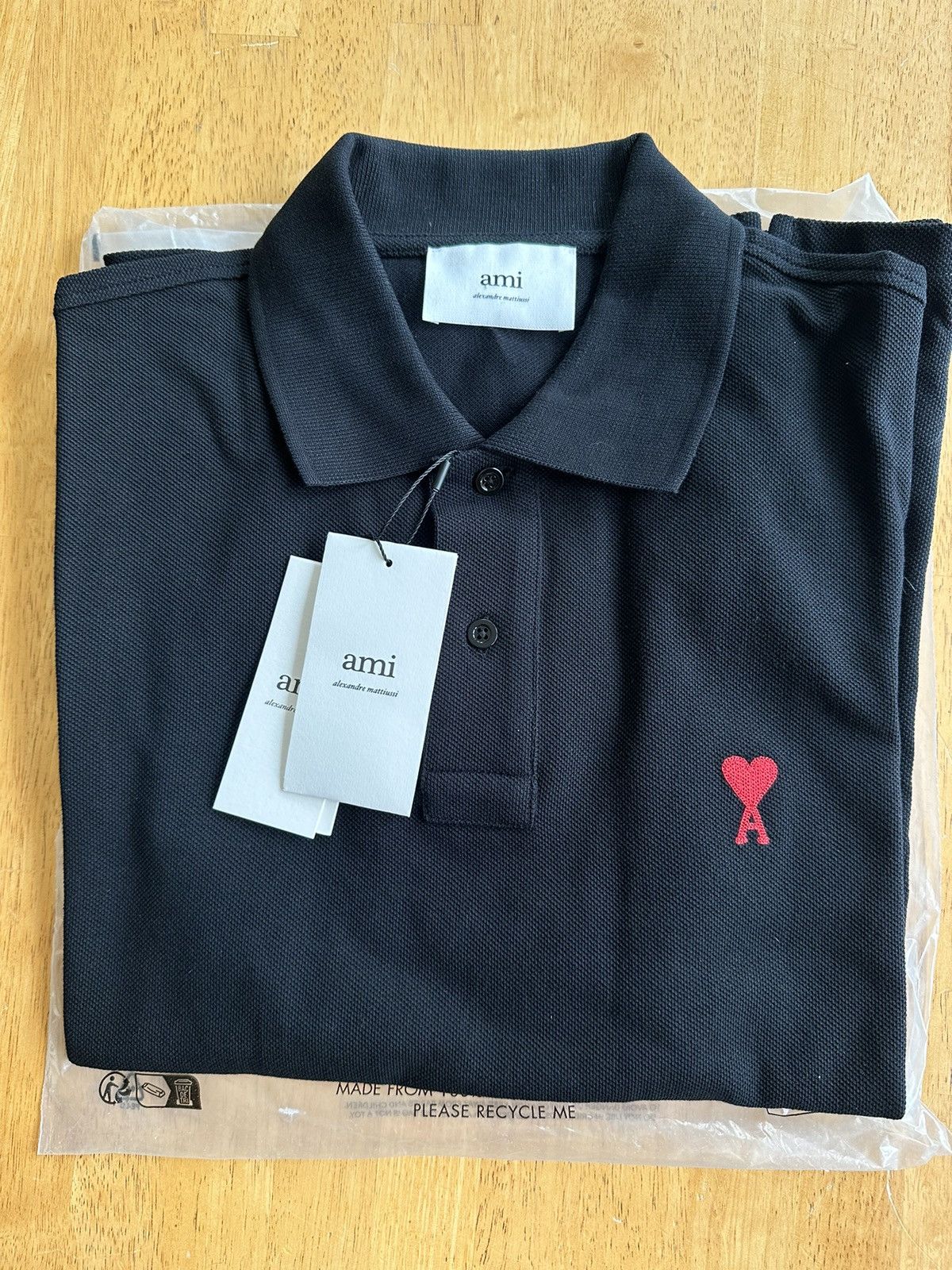 AMI Black Ami de Cœur Polo Size US M / EU 48-50 / 2 - 2 Thumbnail