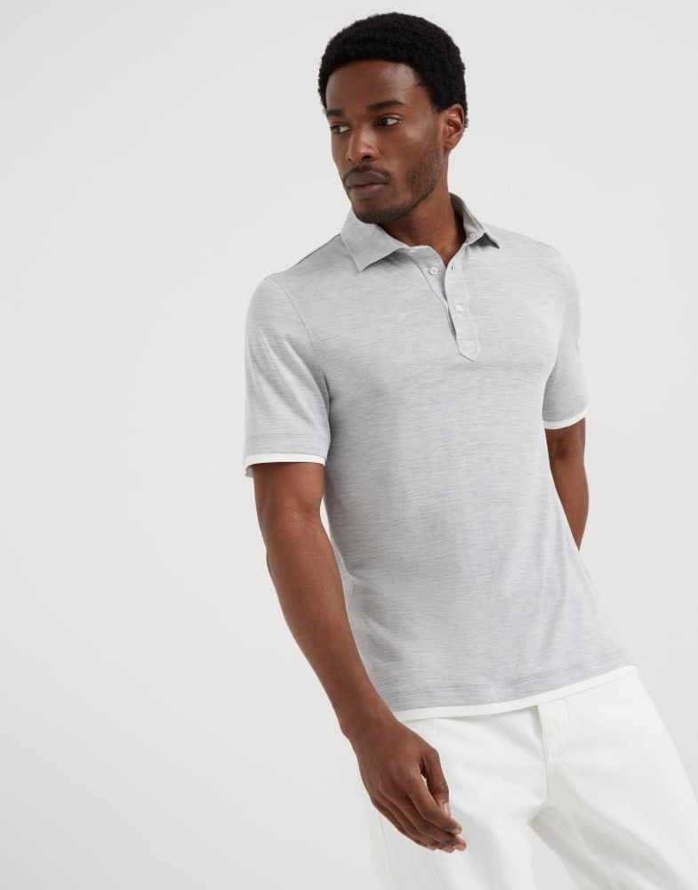 Brunello Cucinelli o1w1db10825 Polo T-Shirt in Grey Size US XL / EU 56 / 4 - 1 Thumbnail